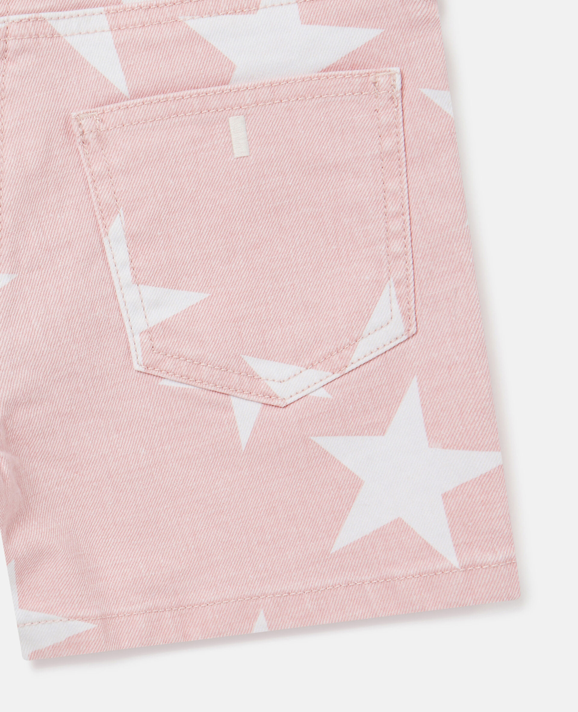 Star Print Denim Shorts-Pink-large image number 3
