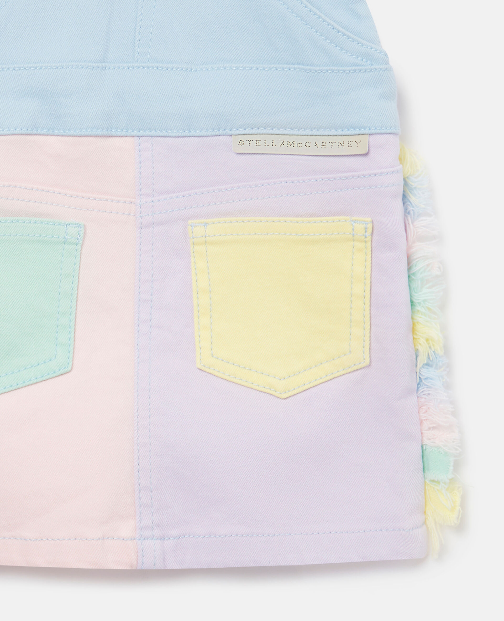 Rainbow Patchwork Dungaree Dress-Blue-large Rainbow Patchwork Dungaree Dress-Blue-large image number 3