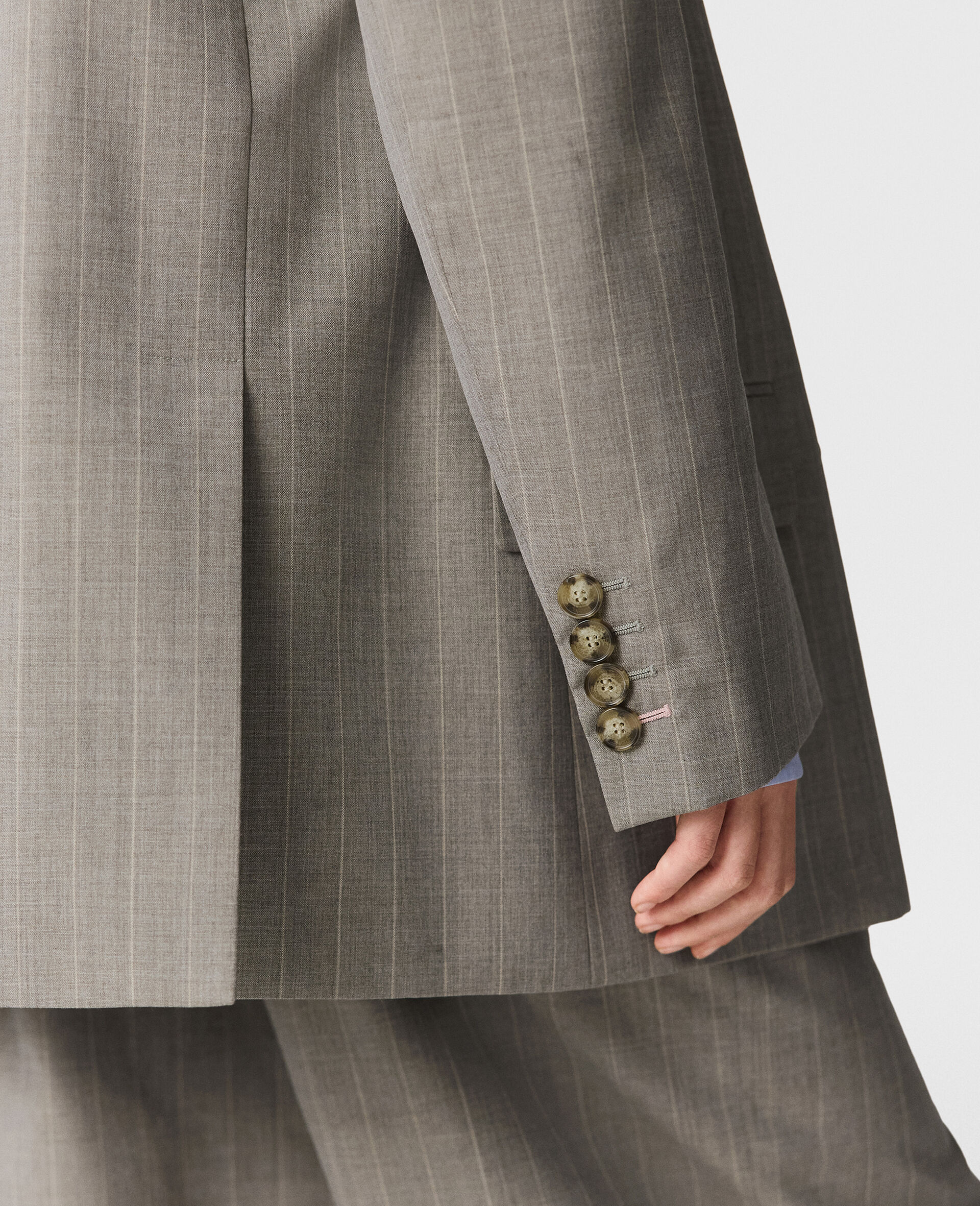 Oversized Double-Breasted Blazer-Grey-large image number 3