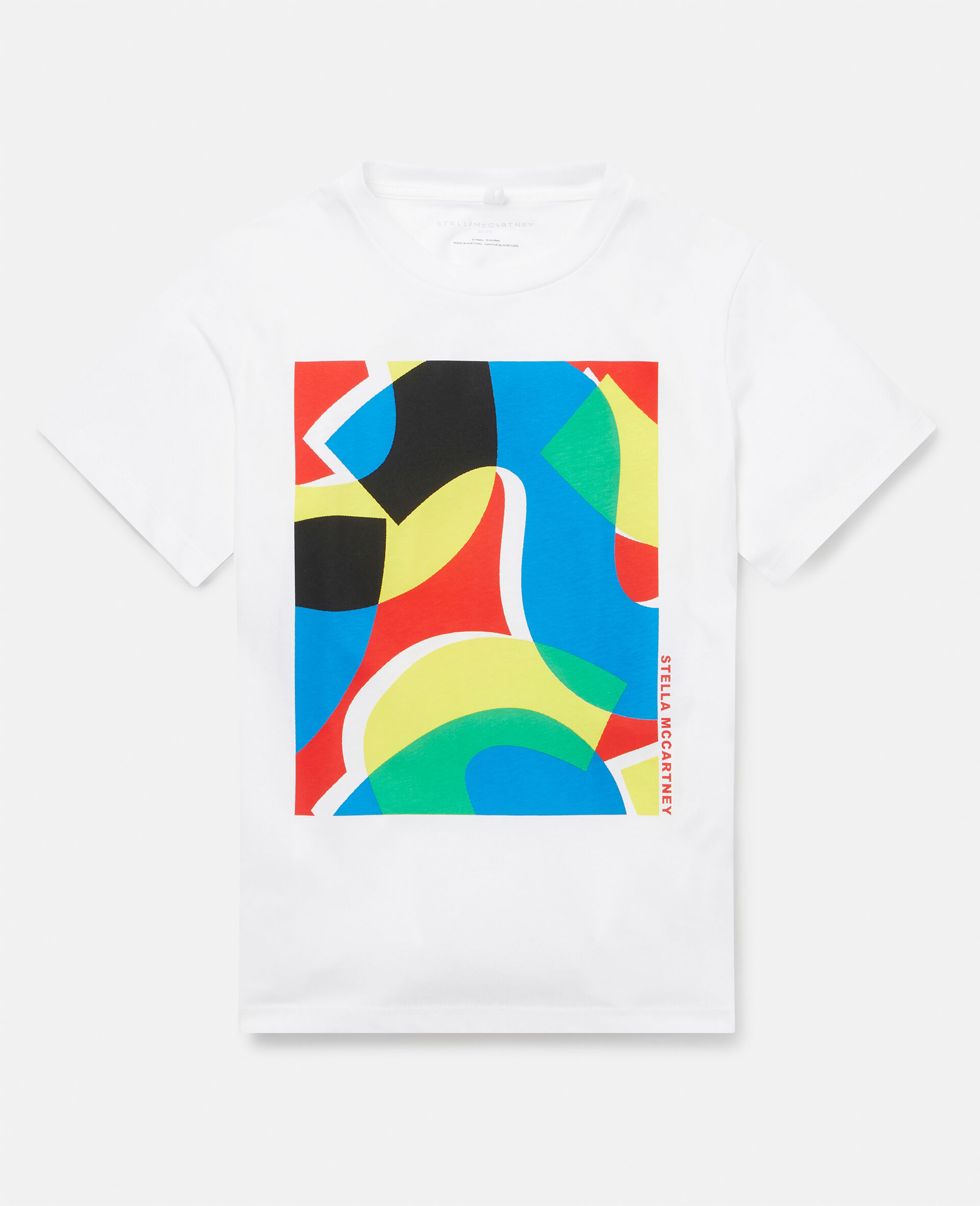 Abstract Print Cotton T‐Shirt-White-large image number 0