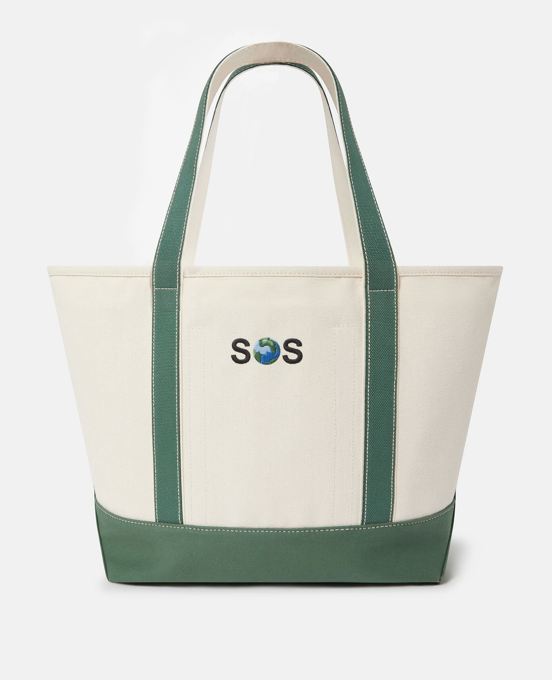 SOS Embroidered Large Tote Bag-White-medium