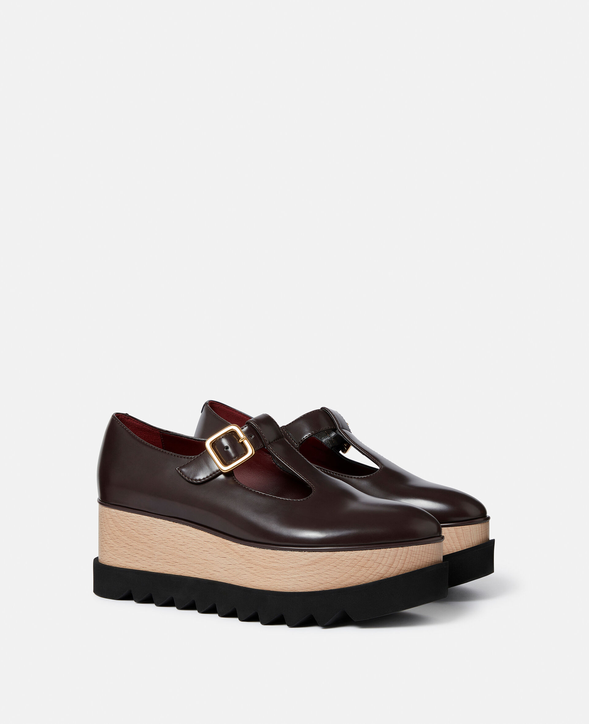 Elyse T-Bar Platform Mary Janes-Brown-large image number 1