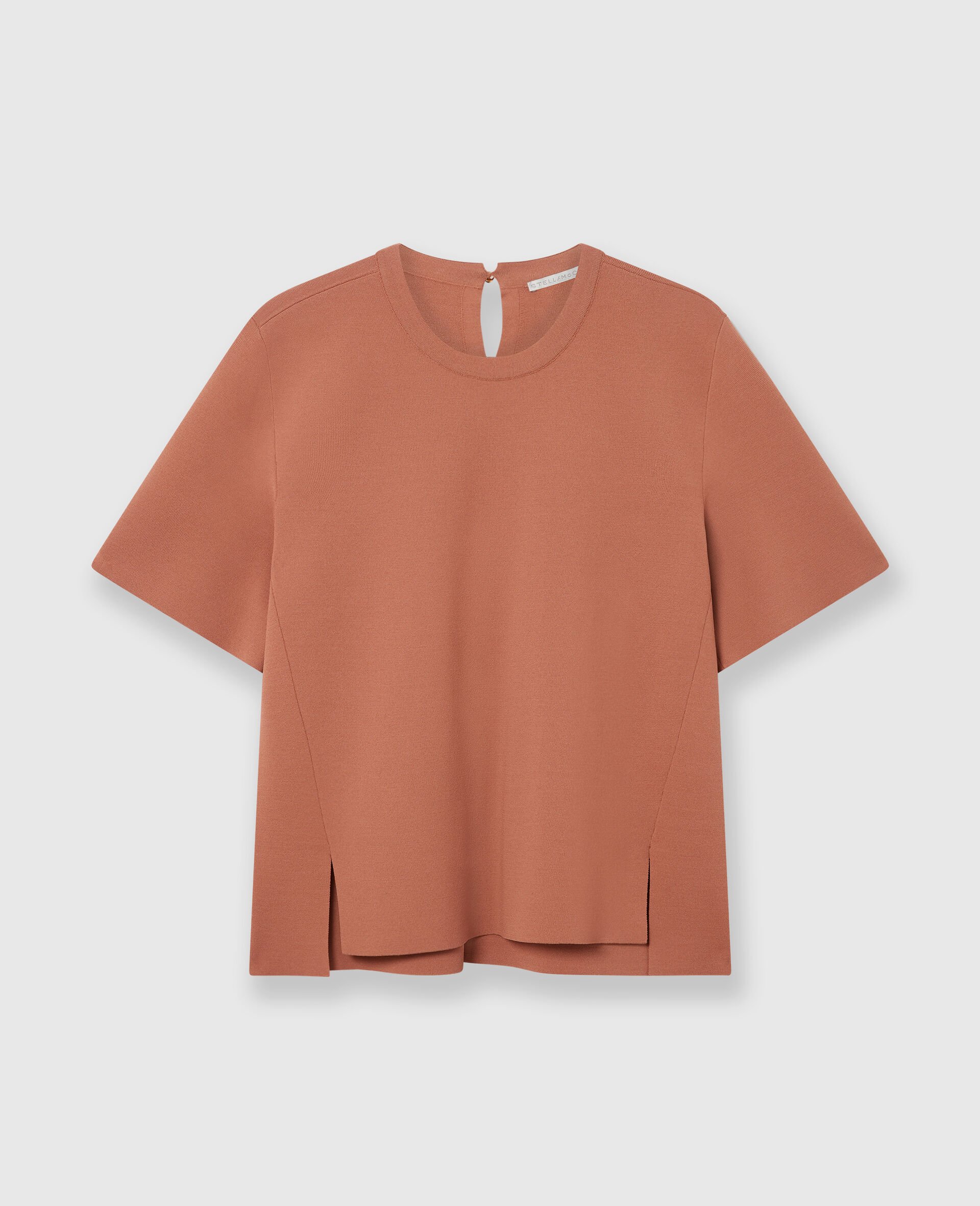 Compact Knit Short-Sleeve T-Shirt-Cream-large image number 0