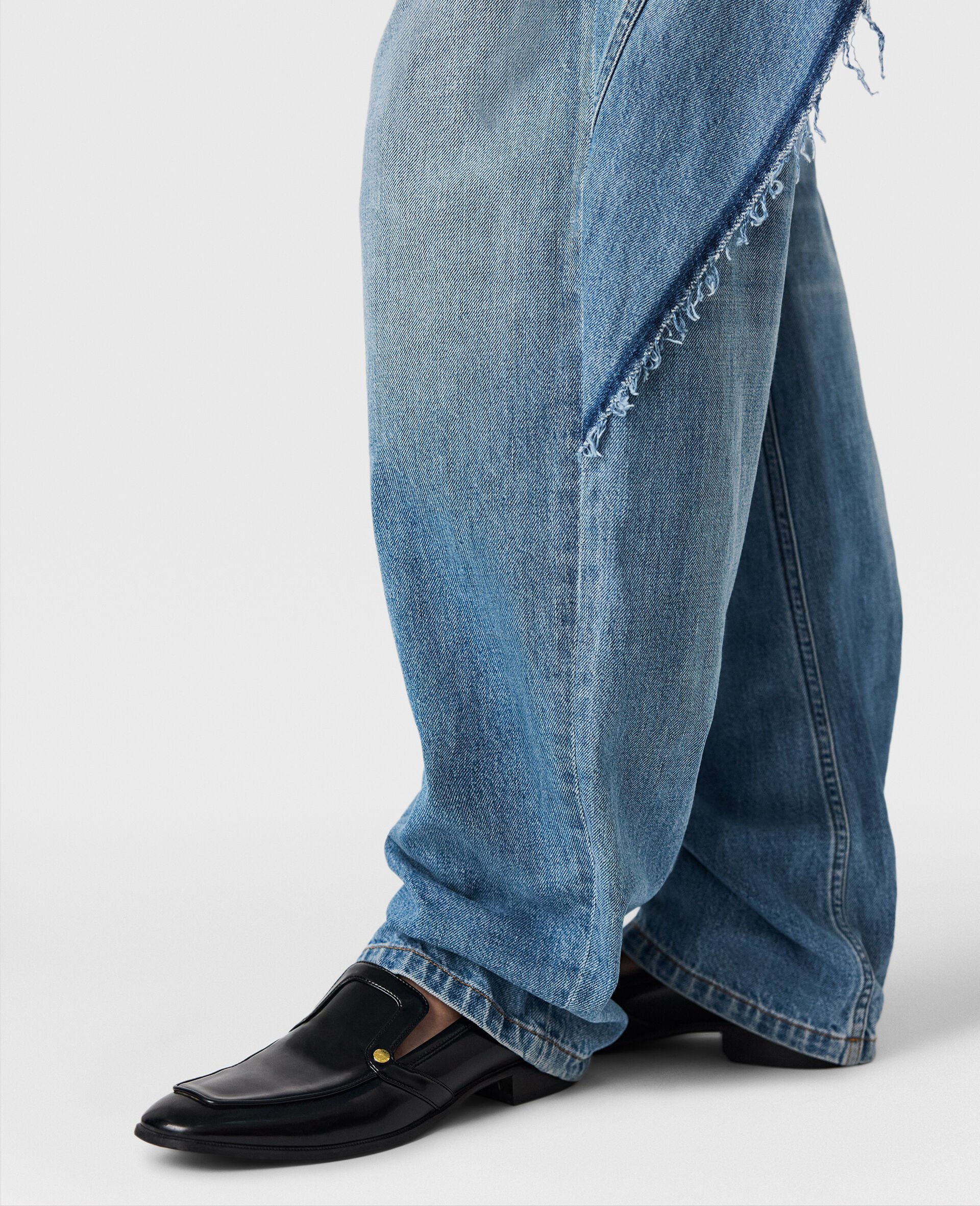 Brushed Bicolor Loafers-Black-medium