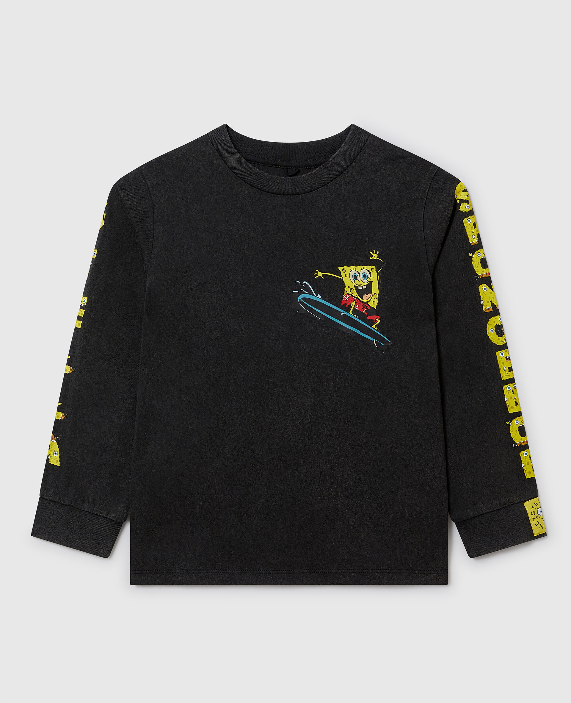 T shirt graphique a manches longues Bob l eponge-Noir-large image number 0