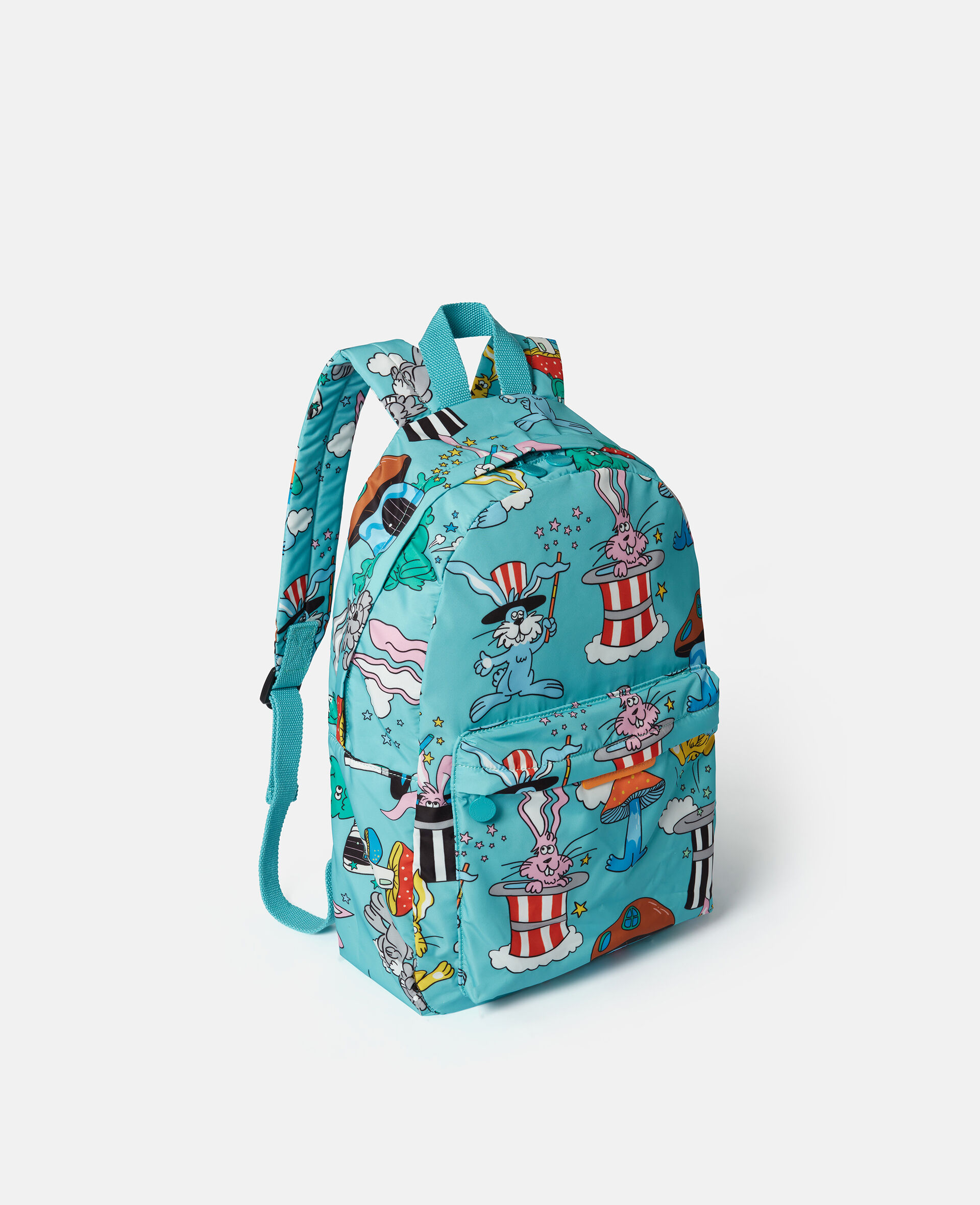 Magicians Bunny Print Backpack-Blue-large Magicians Bunny Print Backpack-Blue-large image number 1