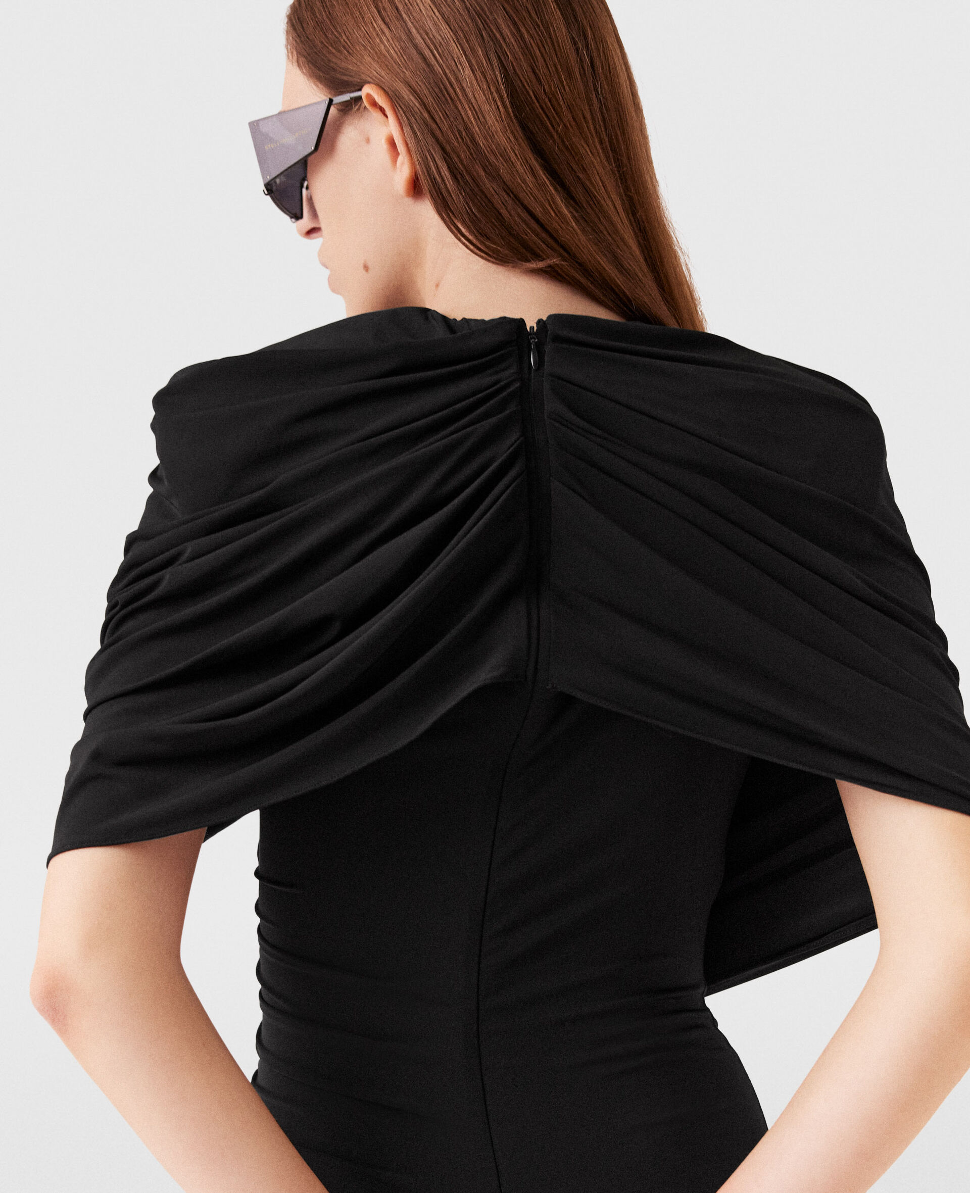 Wrap-Over Midi Dress-Black-large image number 3