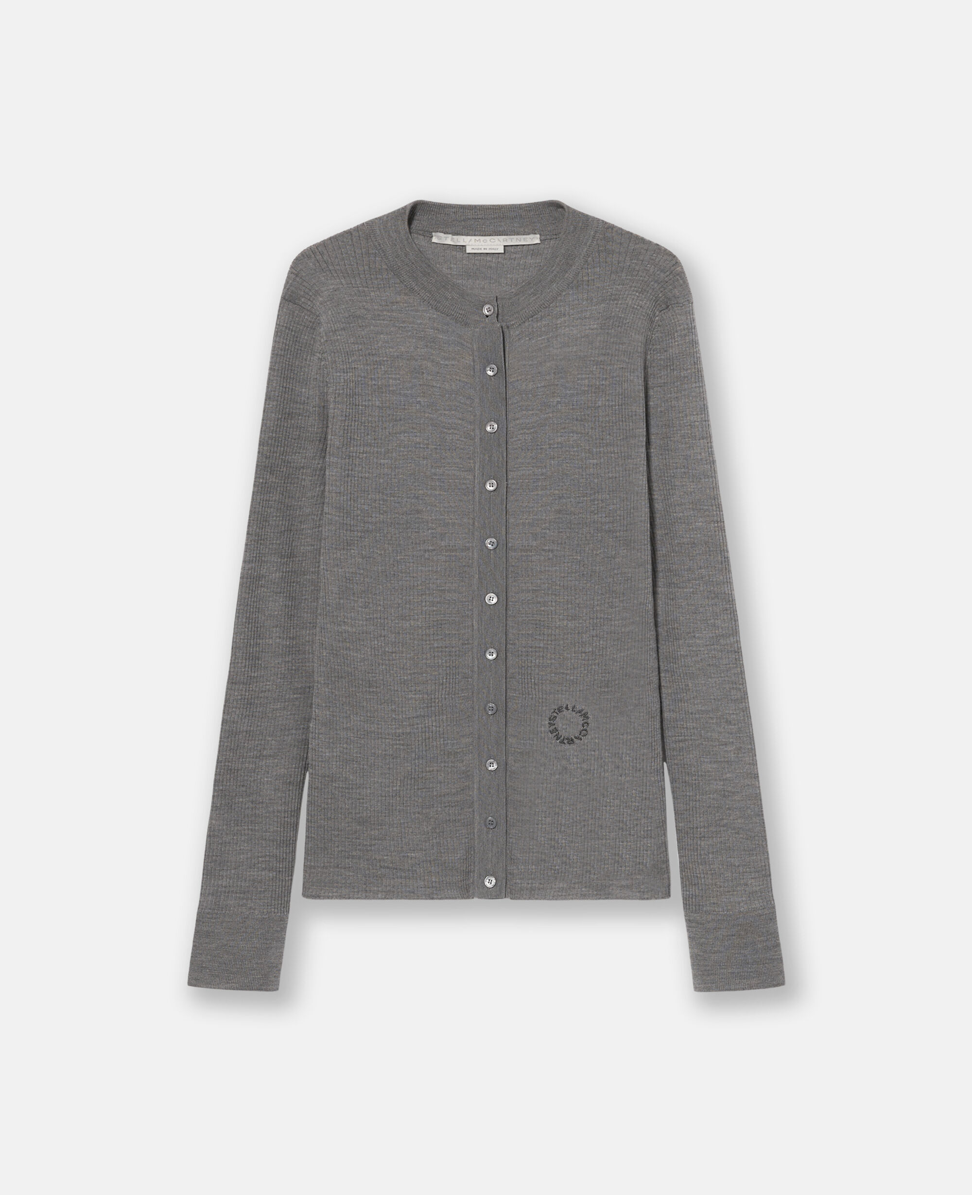 STELLA McCARTNEY クルーネック ロングスリーブカーディガン Women スモークグレー クルーネック ロングスリーブ