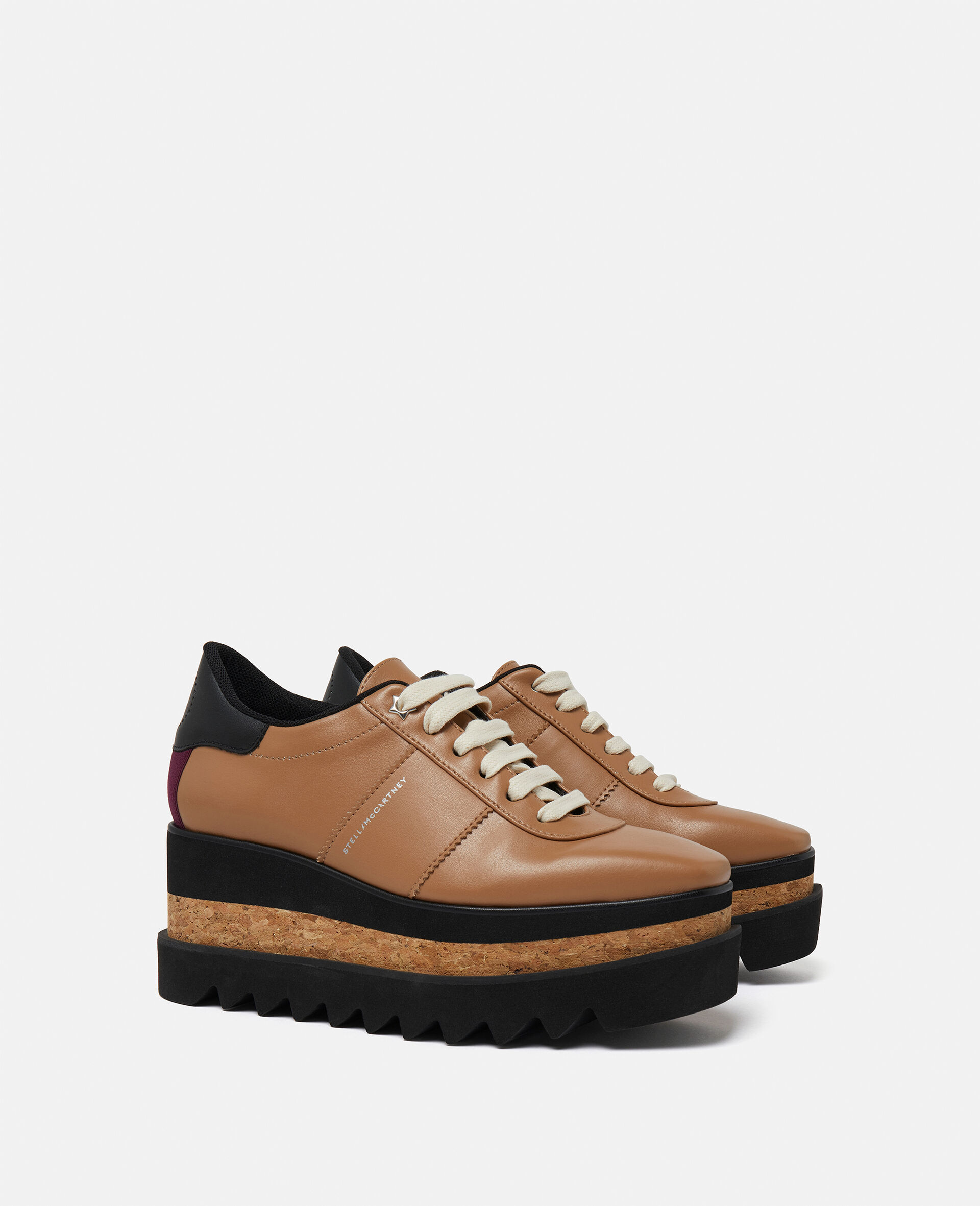Sneak-Elyse Platform Trainers-Brown-medium