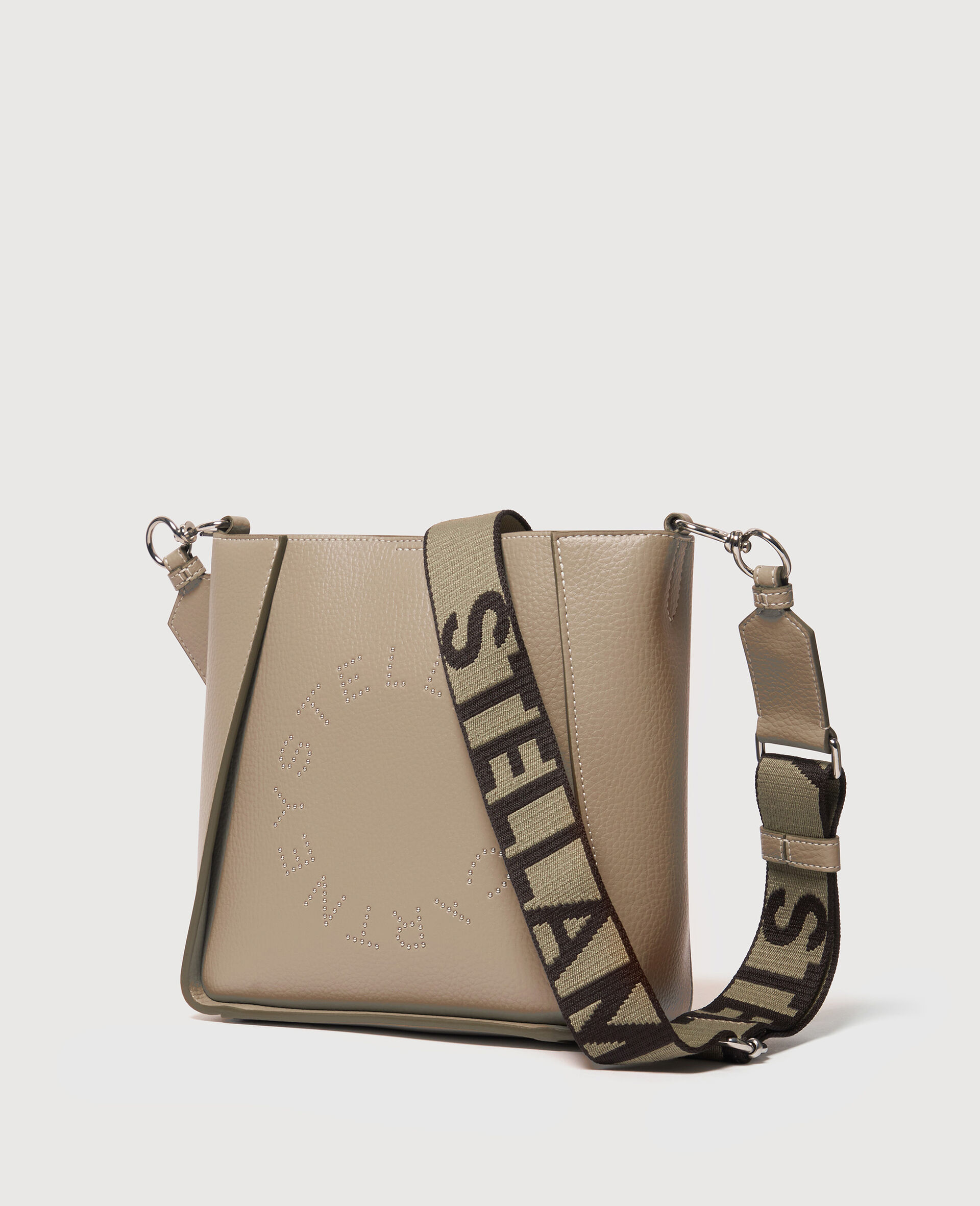 Quadratische Umhängetasche mit Logo-Beige-medium Quadratische Umhängetasche mit Logo-Beige-medium