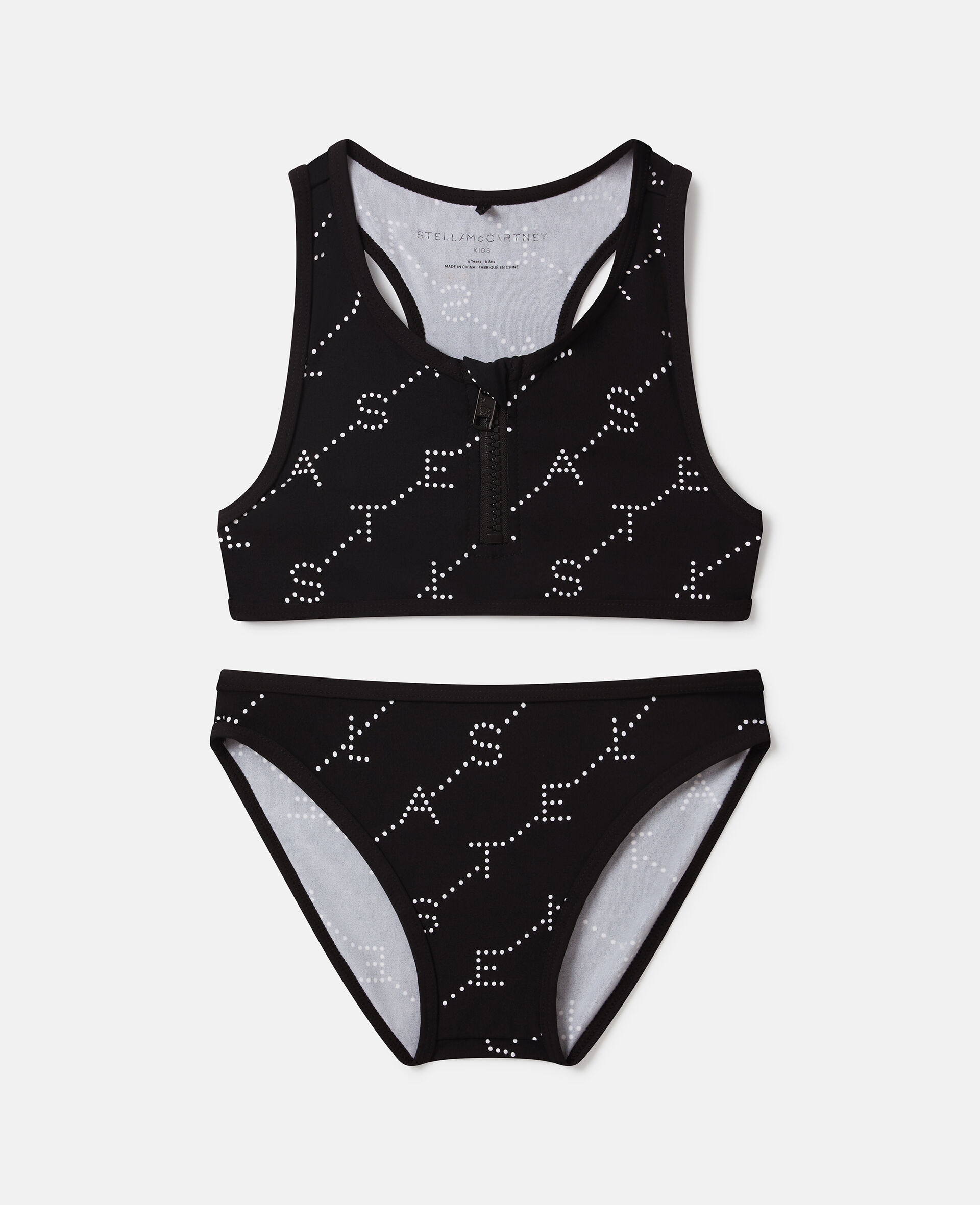 Logo Print Bikini -Black-medium