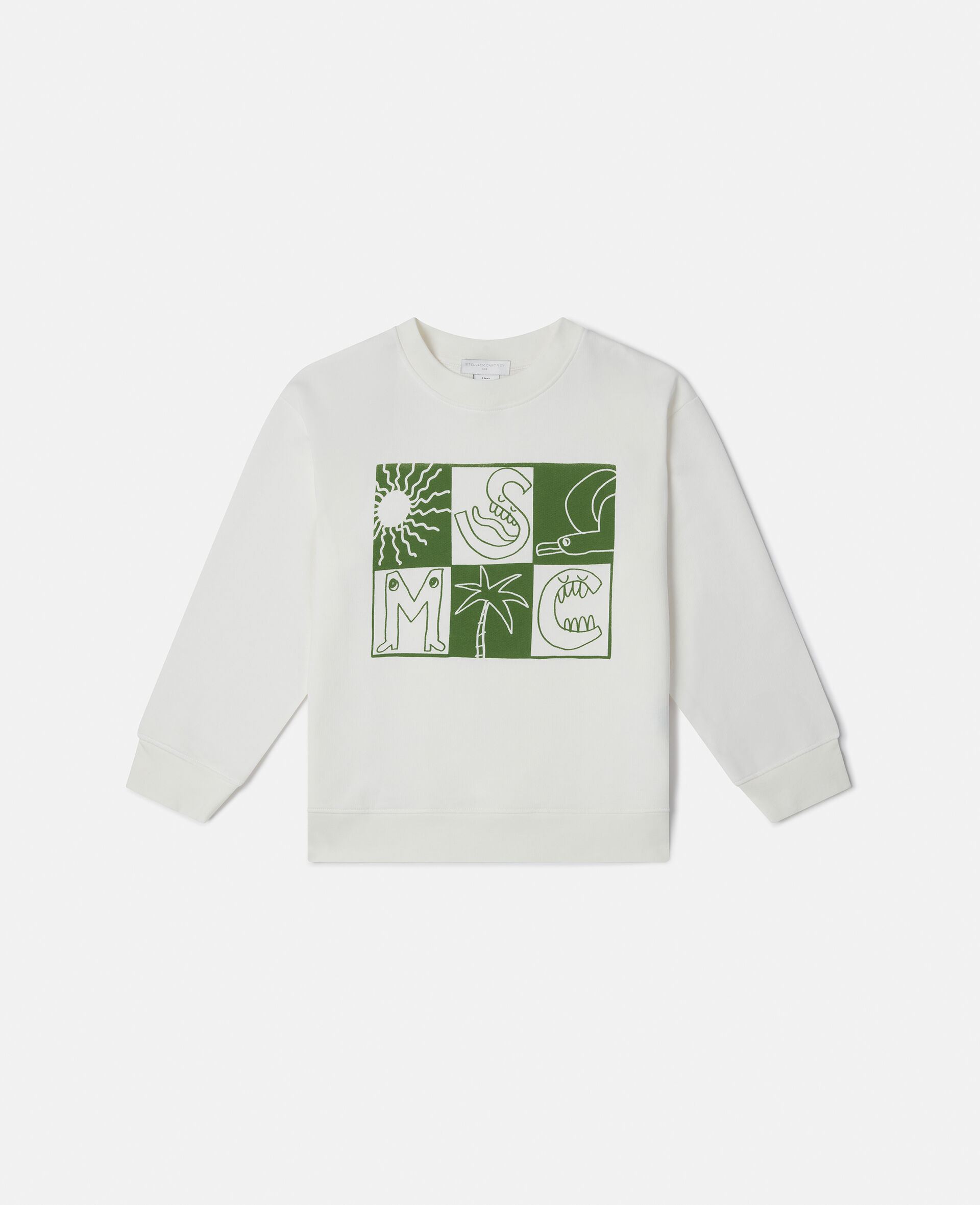 品牌文字格纹长袖衬衫-Cream-medium