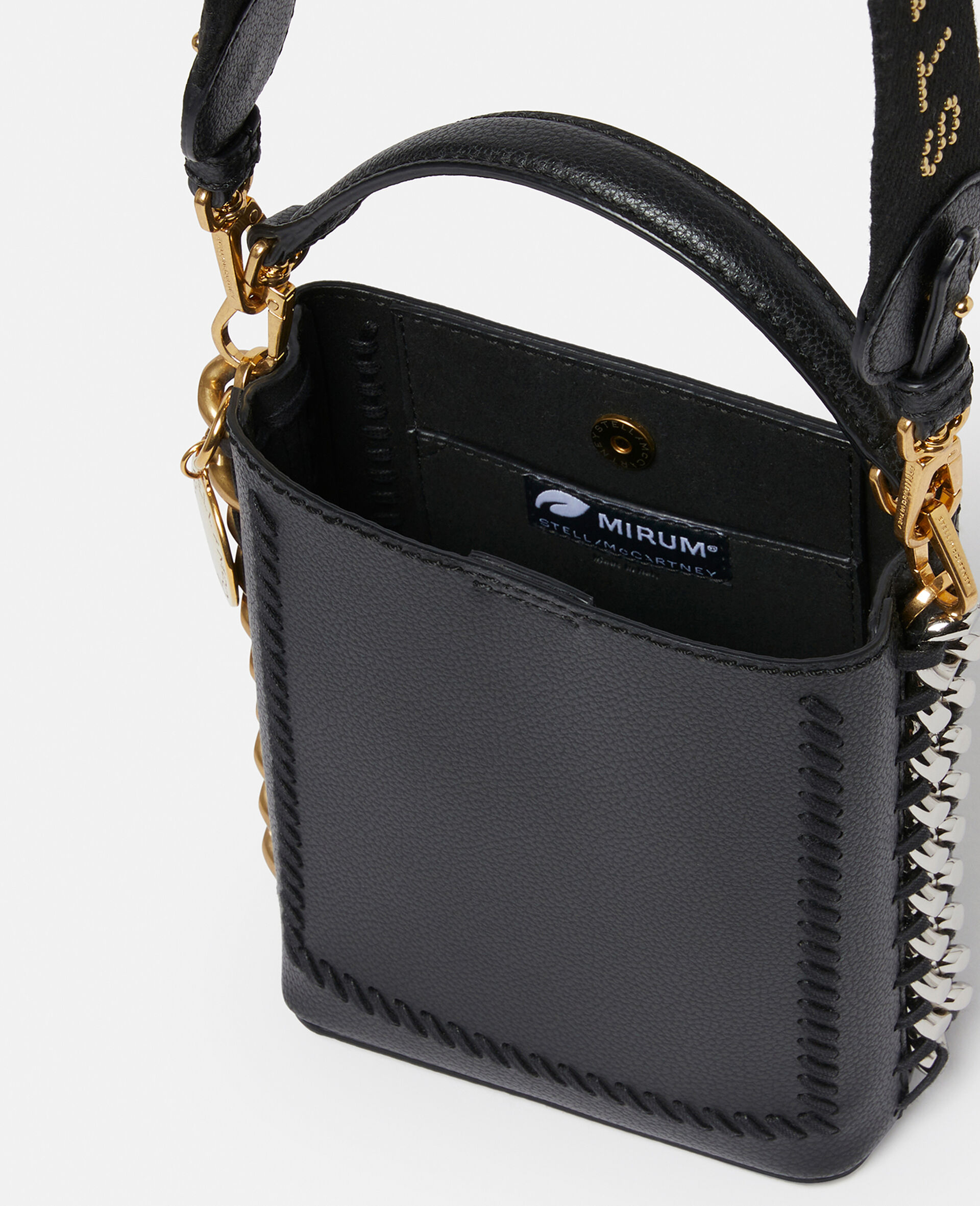 Petit sac seau carré en MIRUM® Frayme-Noir-large image number 4