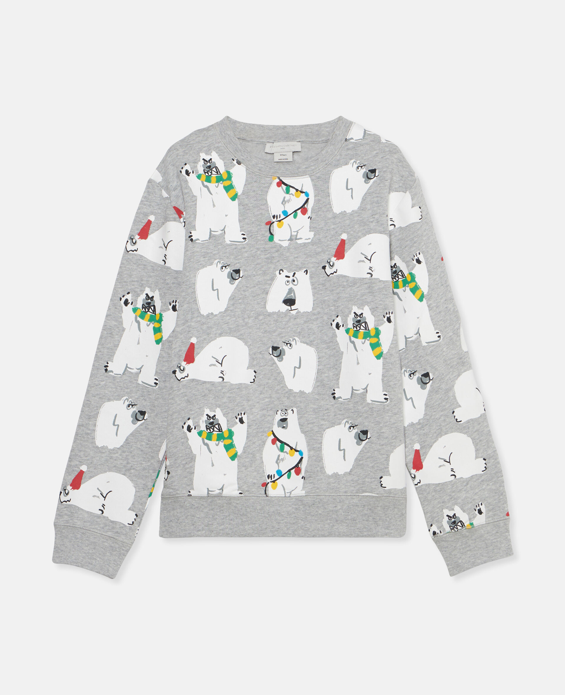 Sweat shirt à imprimé ours polaire-Gris-large image number 0