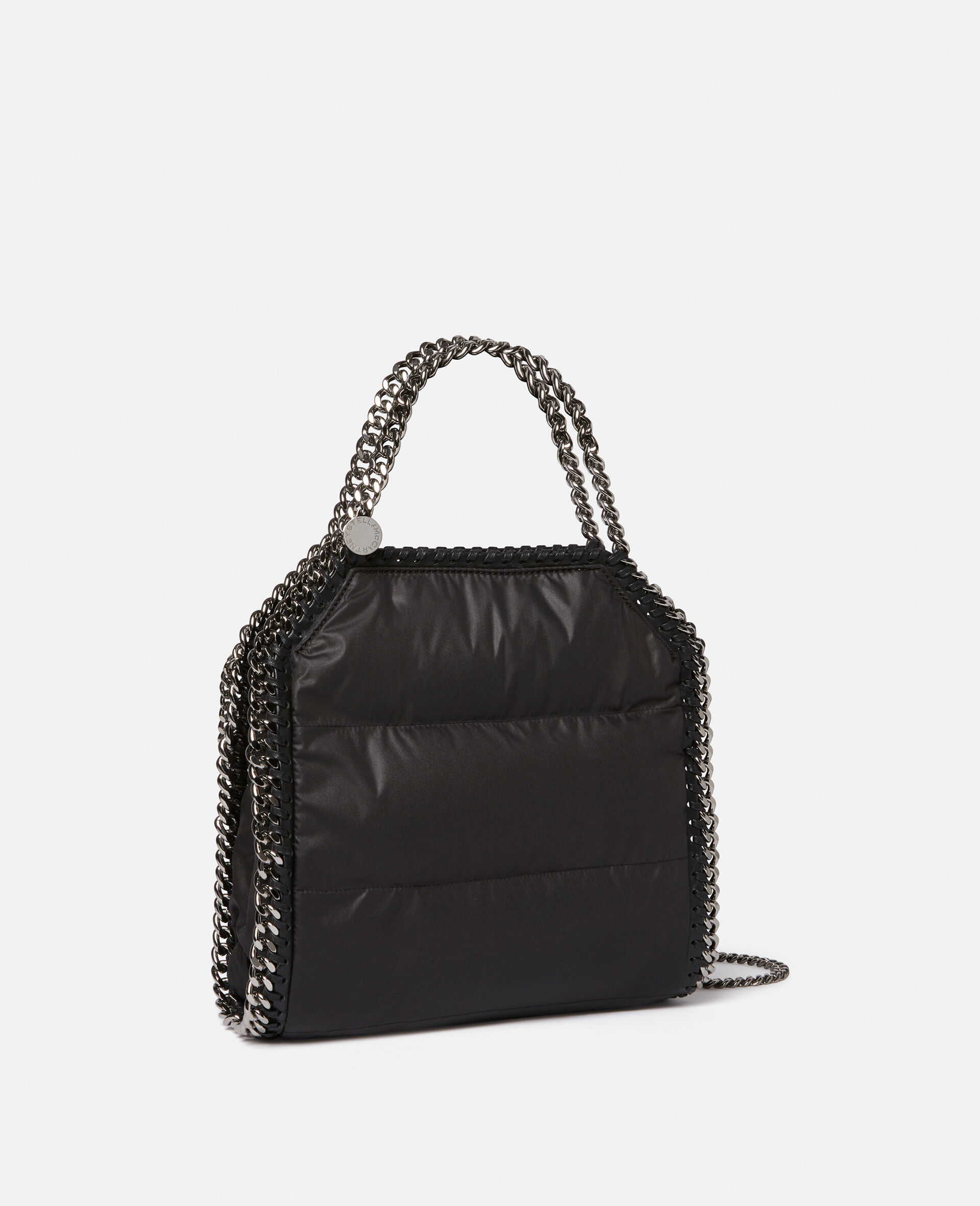 Falabella Quilted Eco Nylon Mini Tote Bag-Black-large image number 2
