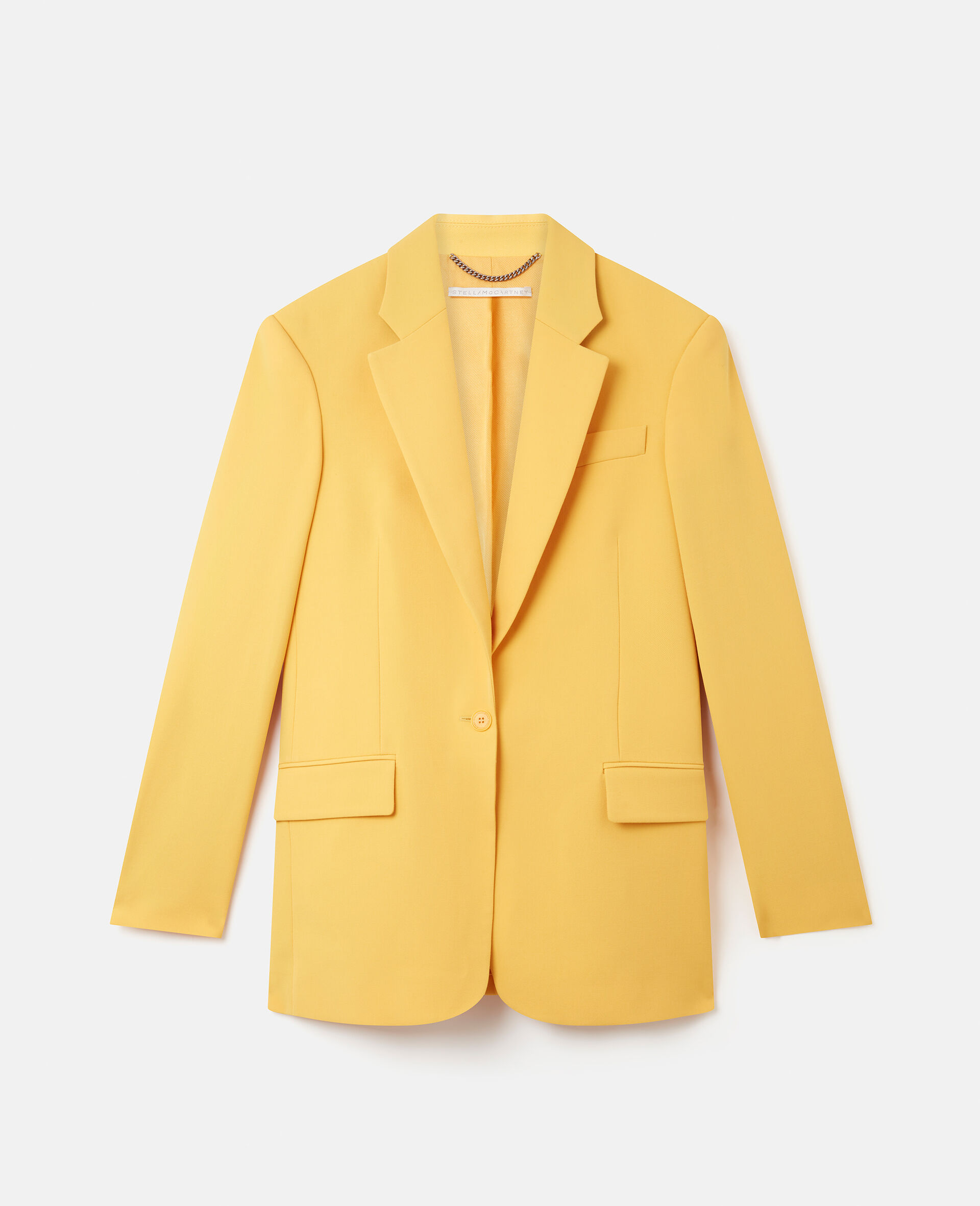 Wool Twill Single-Breasted Blazer-Yellow-large image number 0