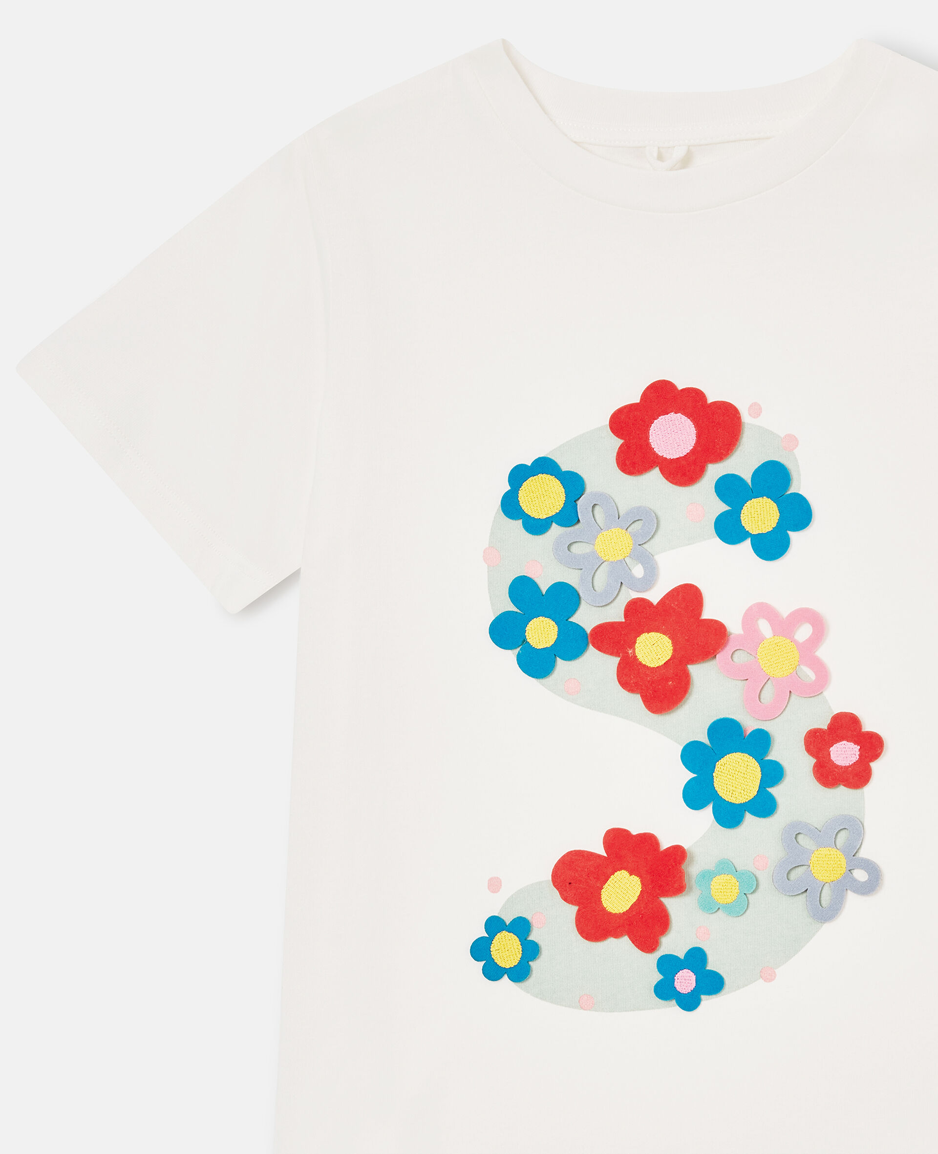 Floral S Graphic T-Shirt -White-medium