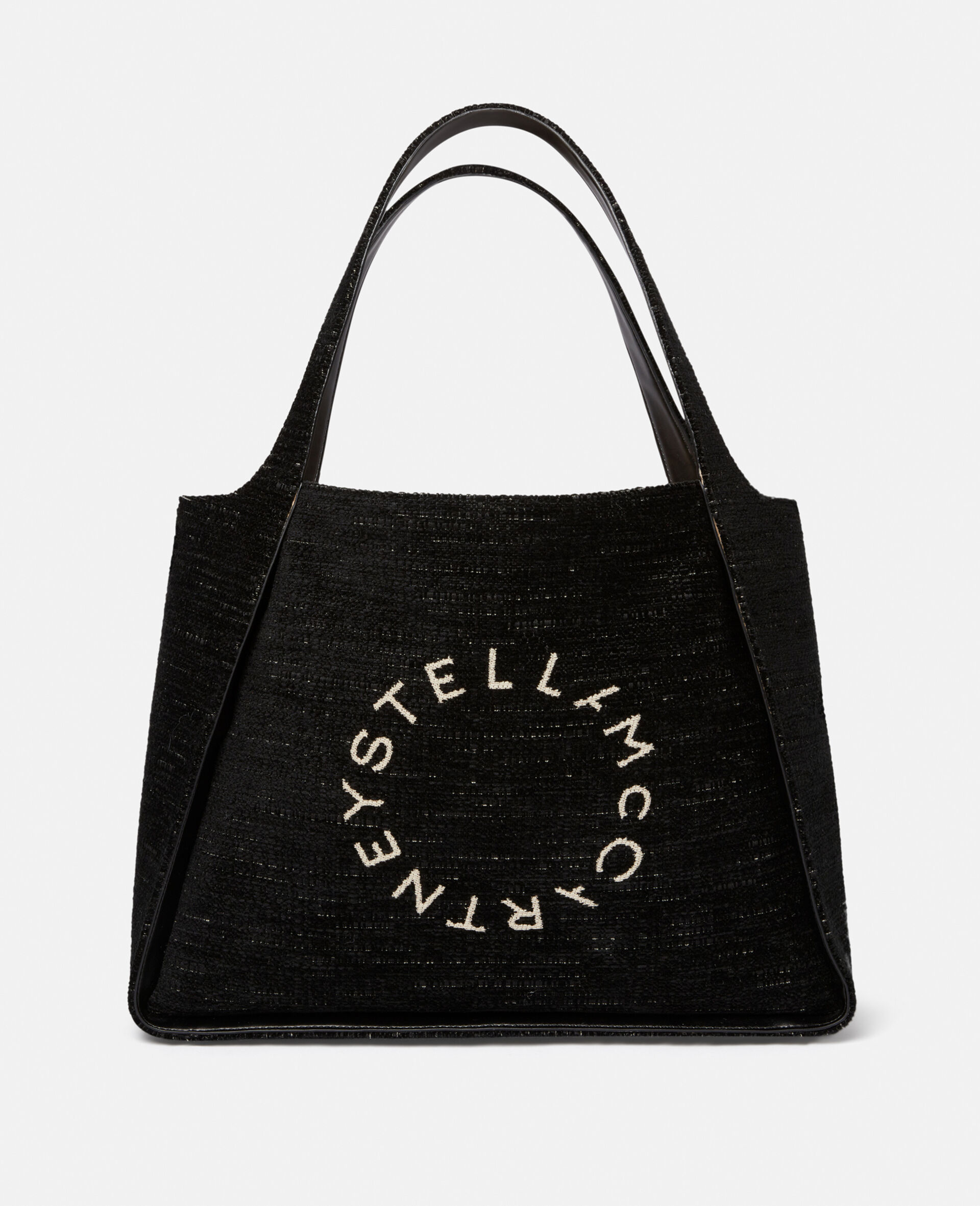Stella Logo Chenille Jacquard Tote Bag-Black-large