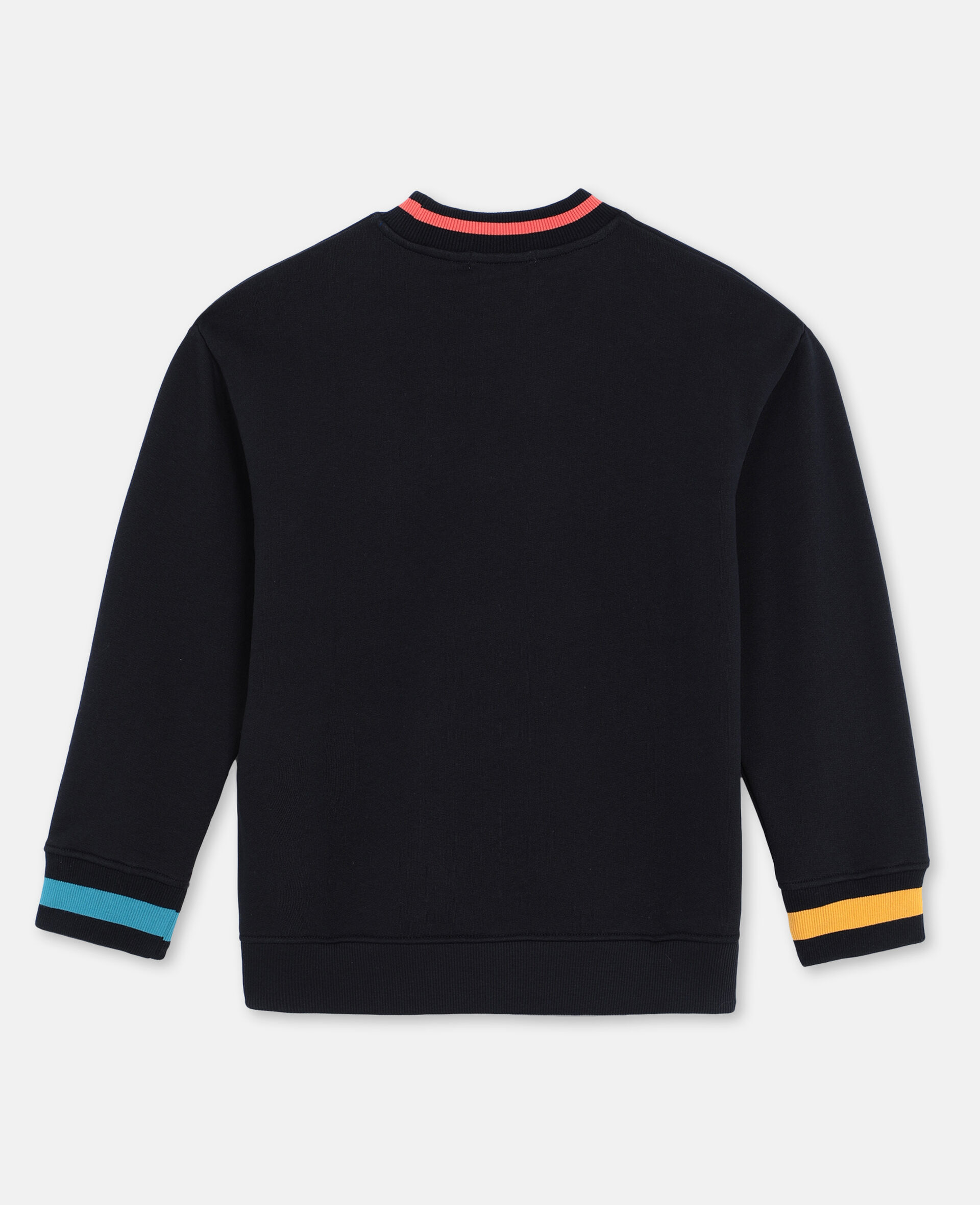 Skater Oversize Cotton Sweatshirt -Black-large image number 3