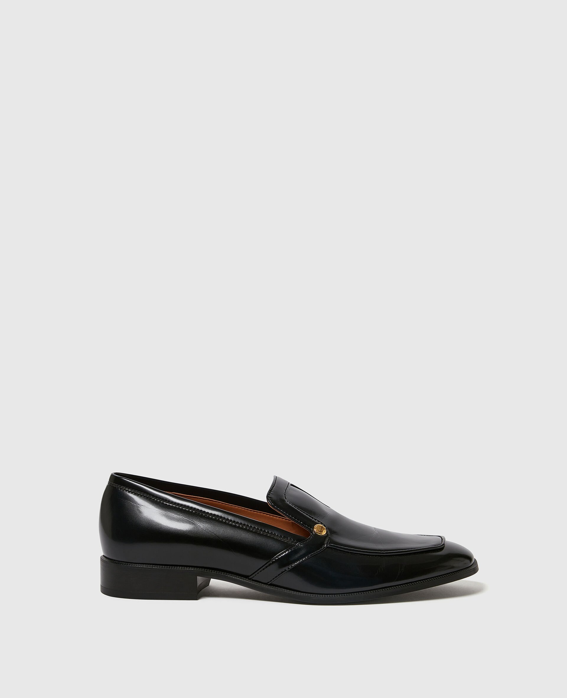 Brushed Bicolor Loafers-Black-medium