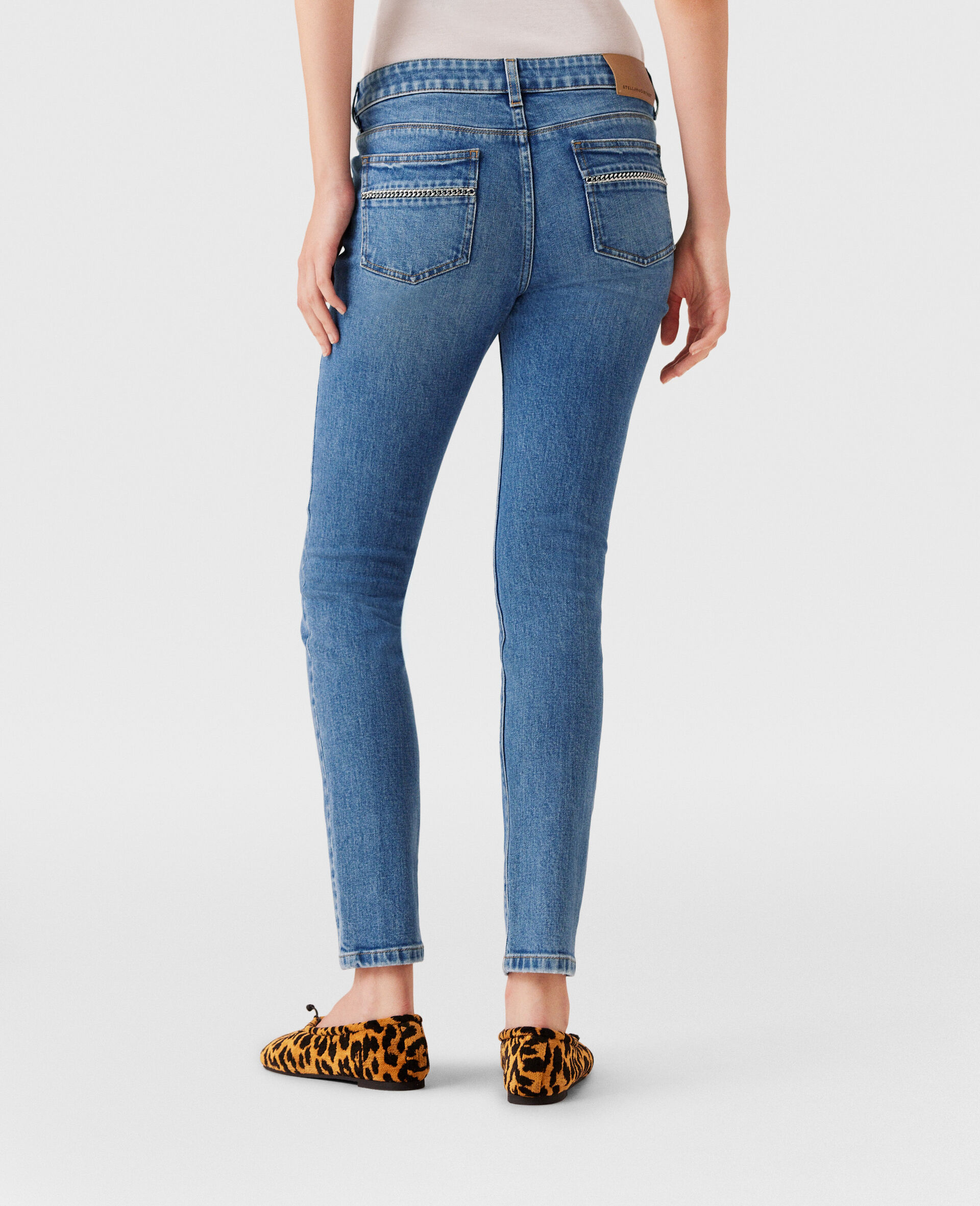 Cropped Skinny Jeans-Blue-large image number 4