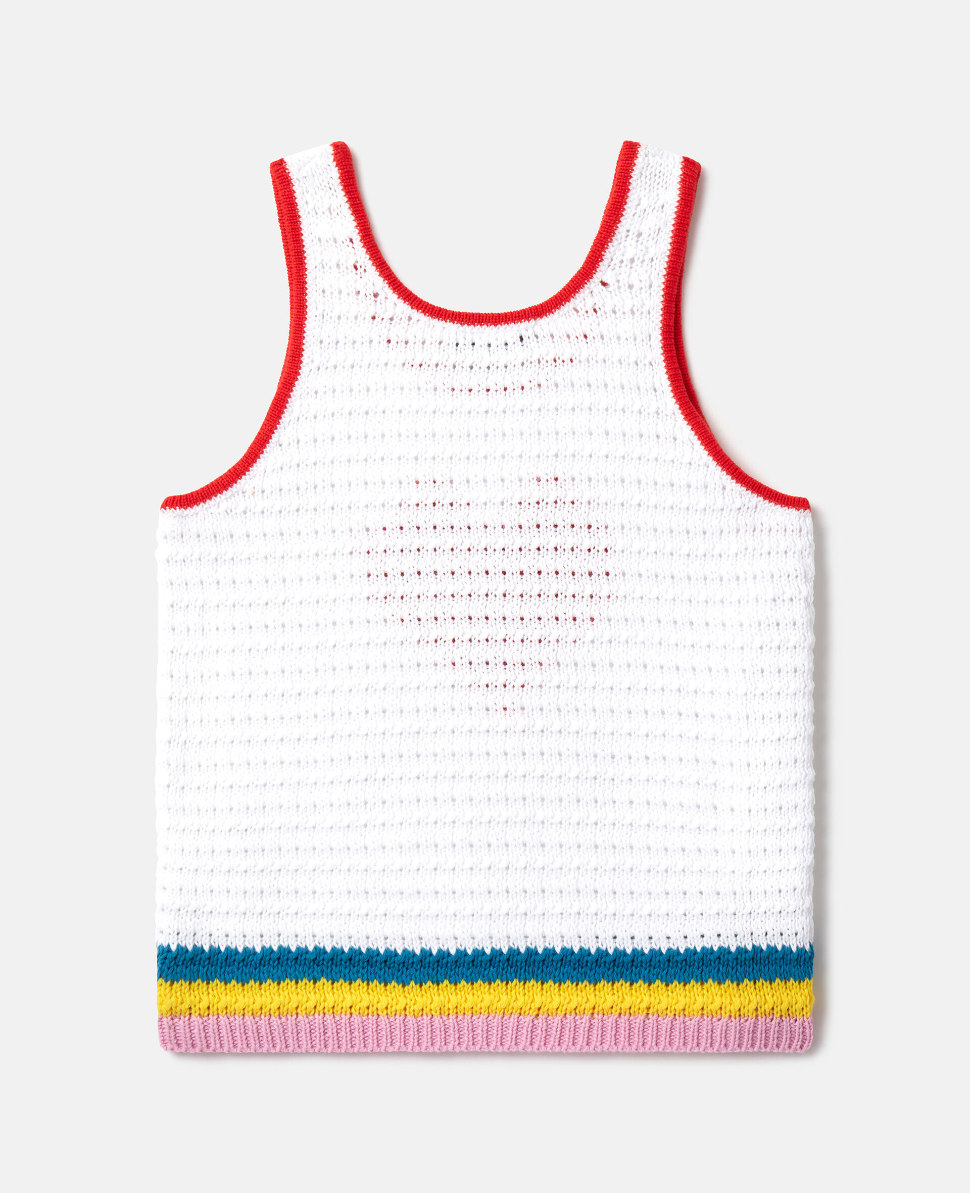 Heart Crocheted Tank Top-White-large image number 2