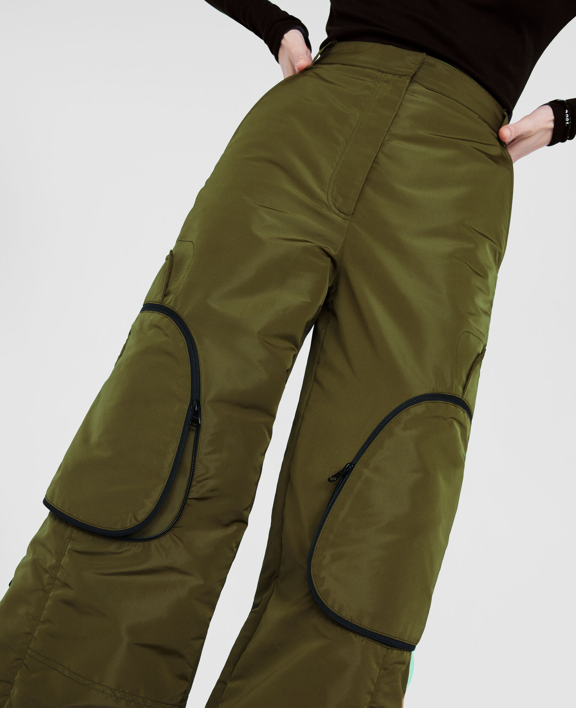 Wide Leg Raver Pants-Green-large image number 3