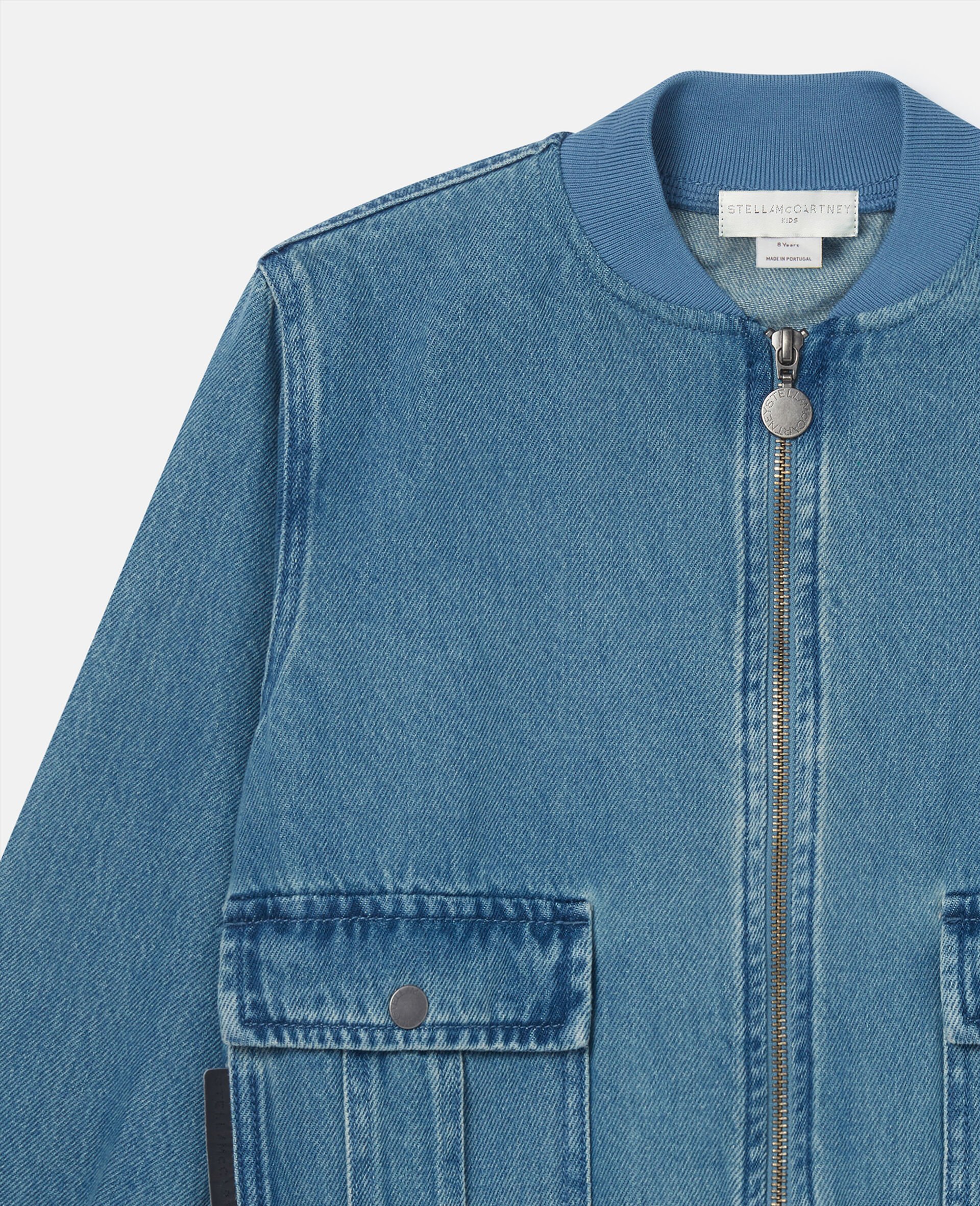 Denim Bomber Jacket-Blue-large Denim Bomber Jacket-Blue-large image number 1