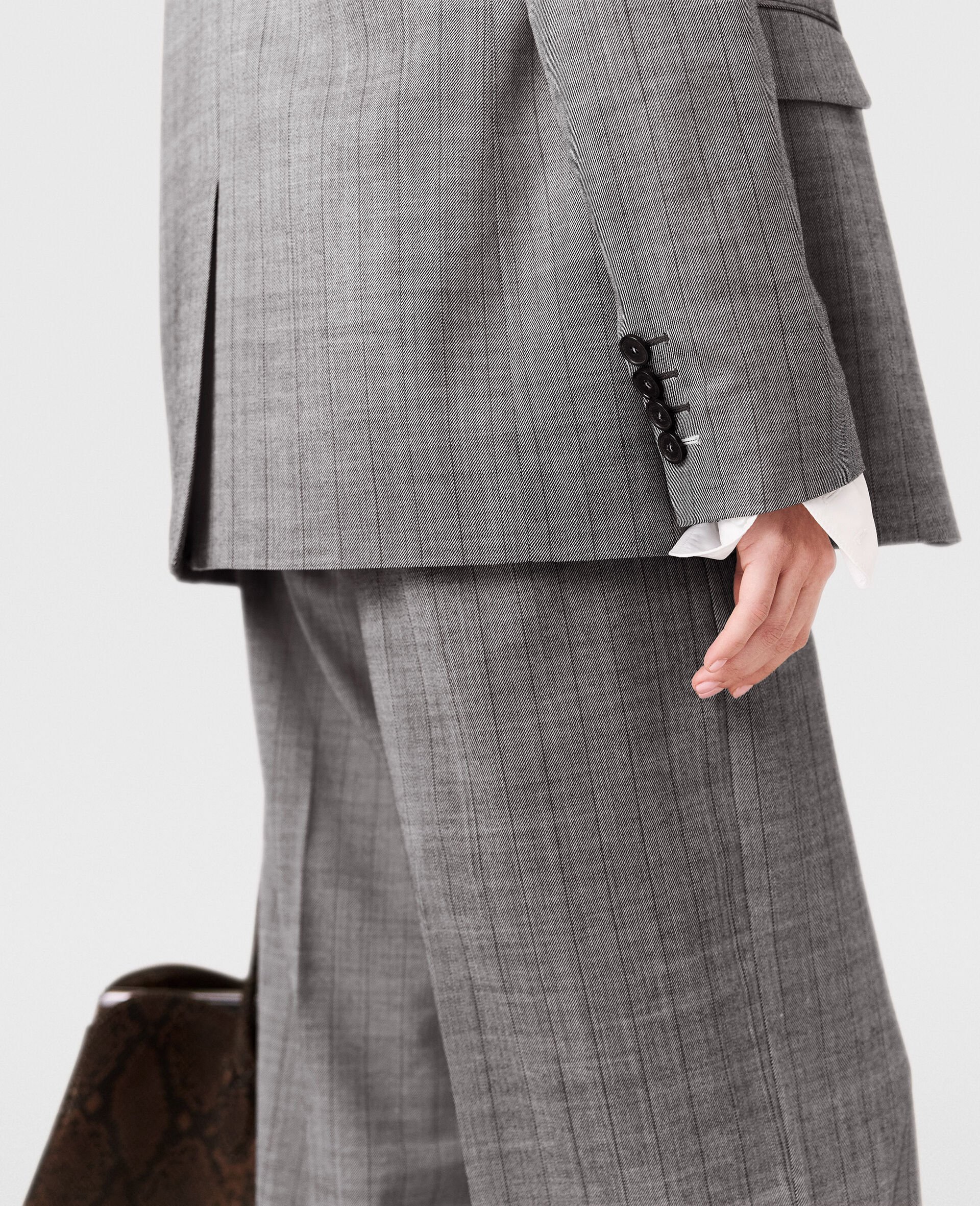 Pantalon droit plisse raye-Gris-large image number 6