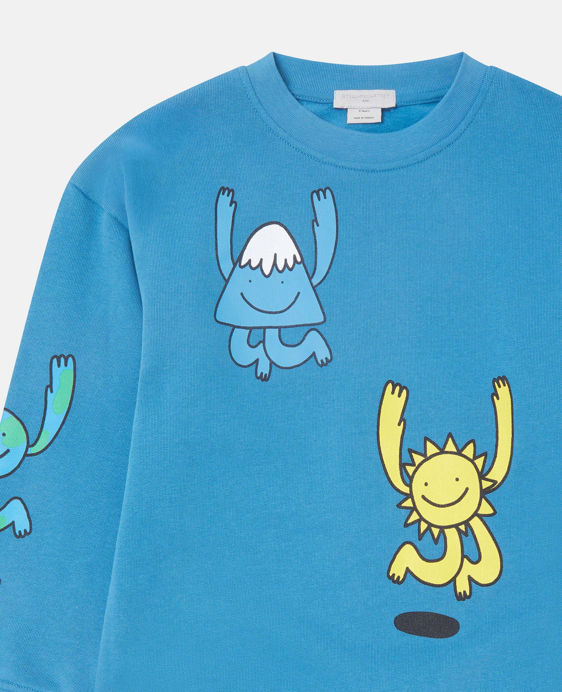 Sweatshirt mit Earth Friends Print und Rundhalsausschnitt-Blau-medium