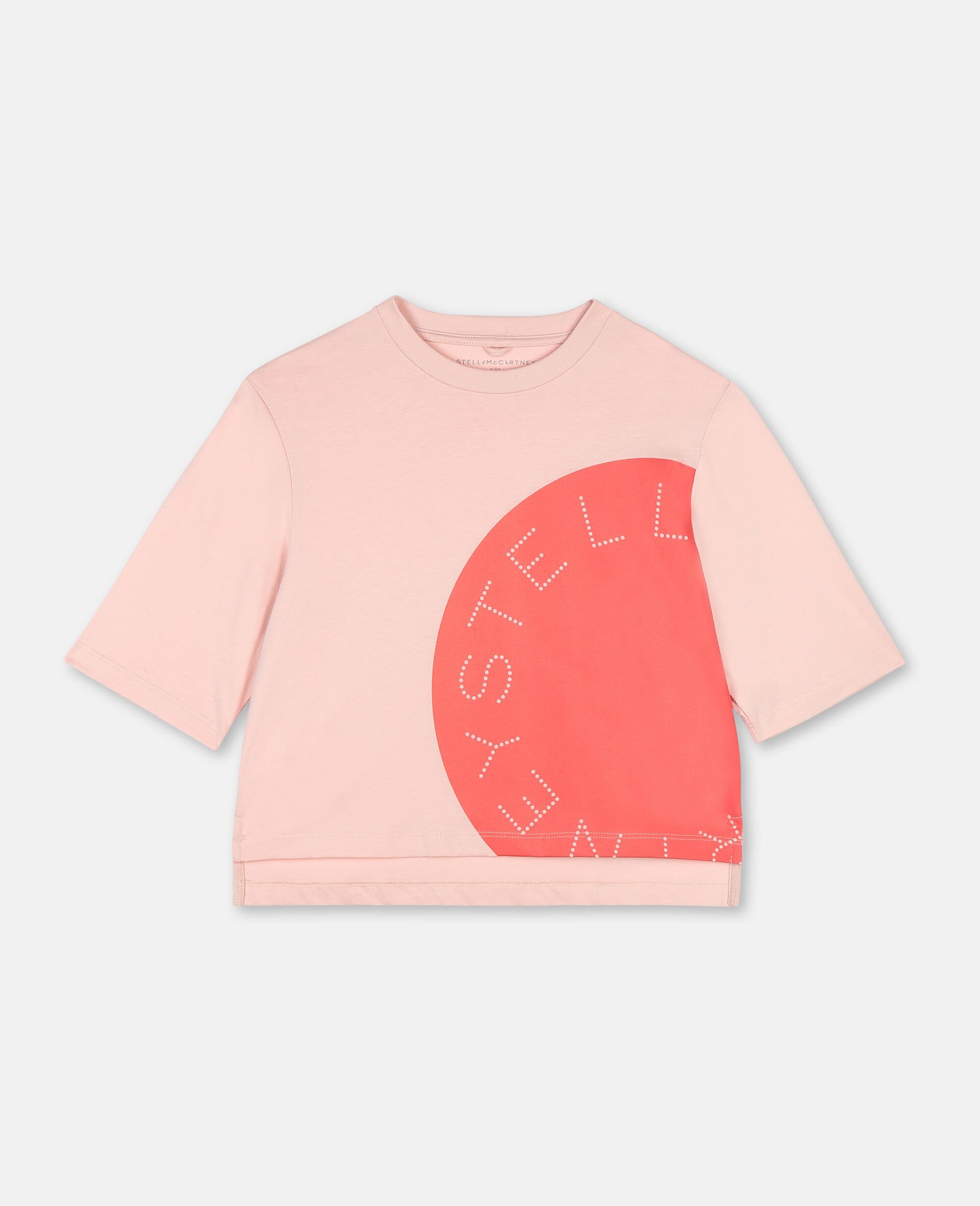 Logo Oversize Cotton Active T-shirt -Pink-large image number 0