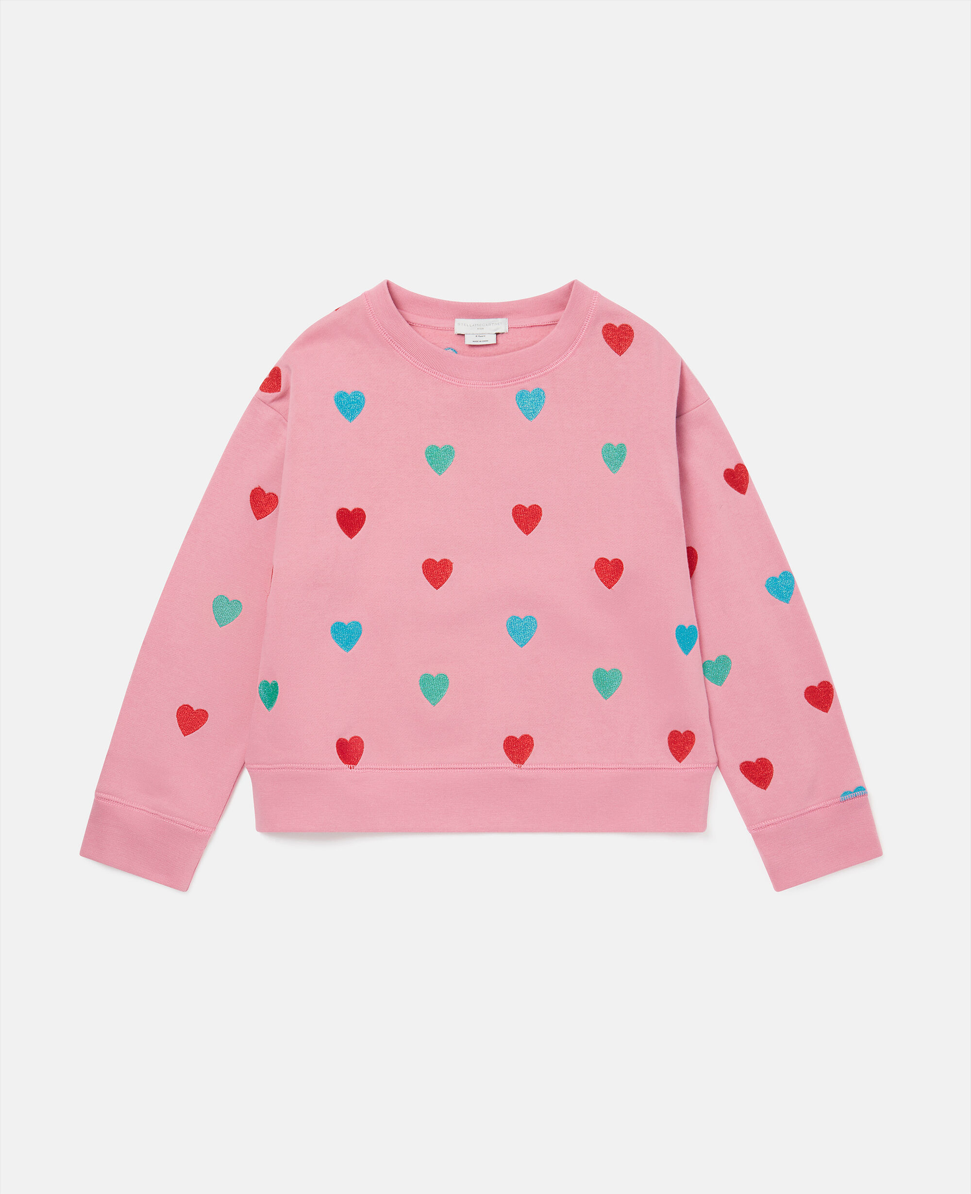 Women Pink Heart Print Sweatshirt Stella McCartney US