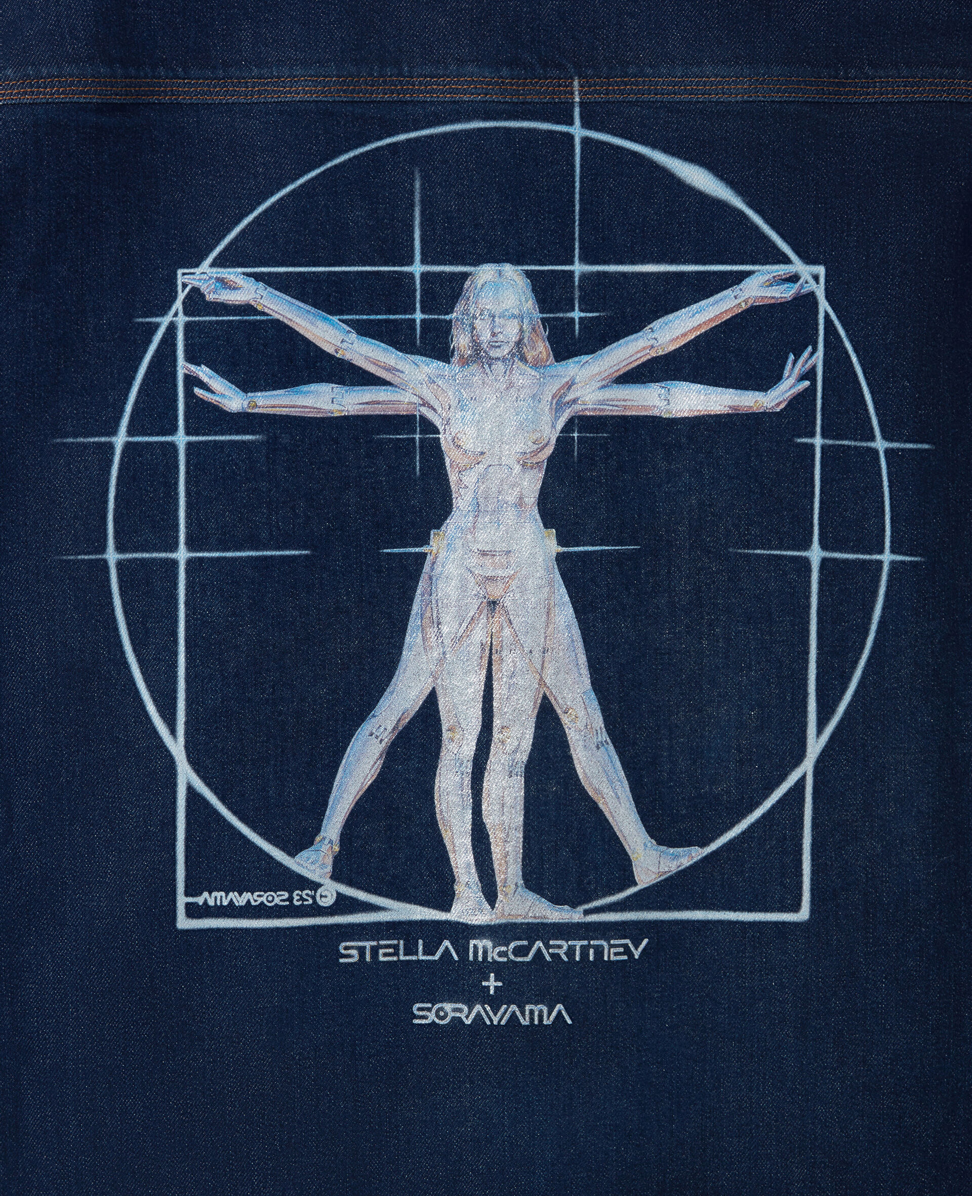 Platinum Dream Embroidered Oversized Denim Shirt-Blue-large image number 2