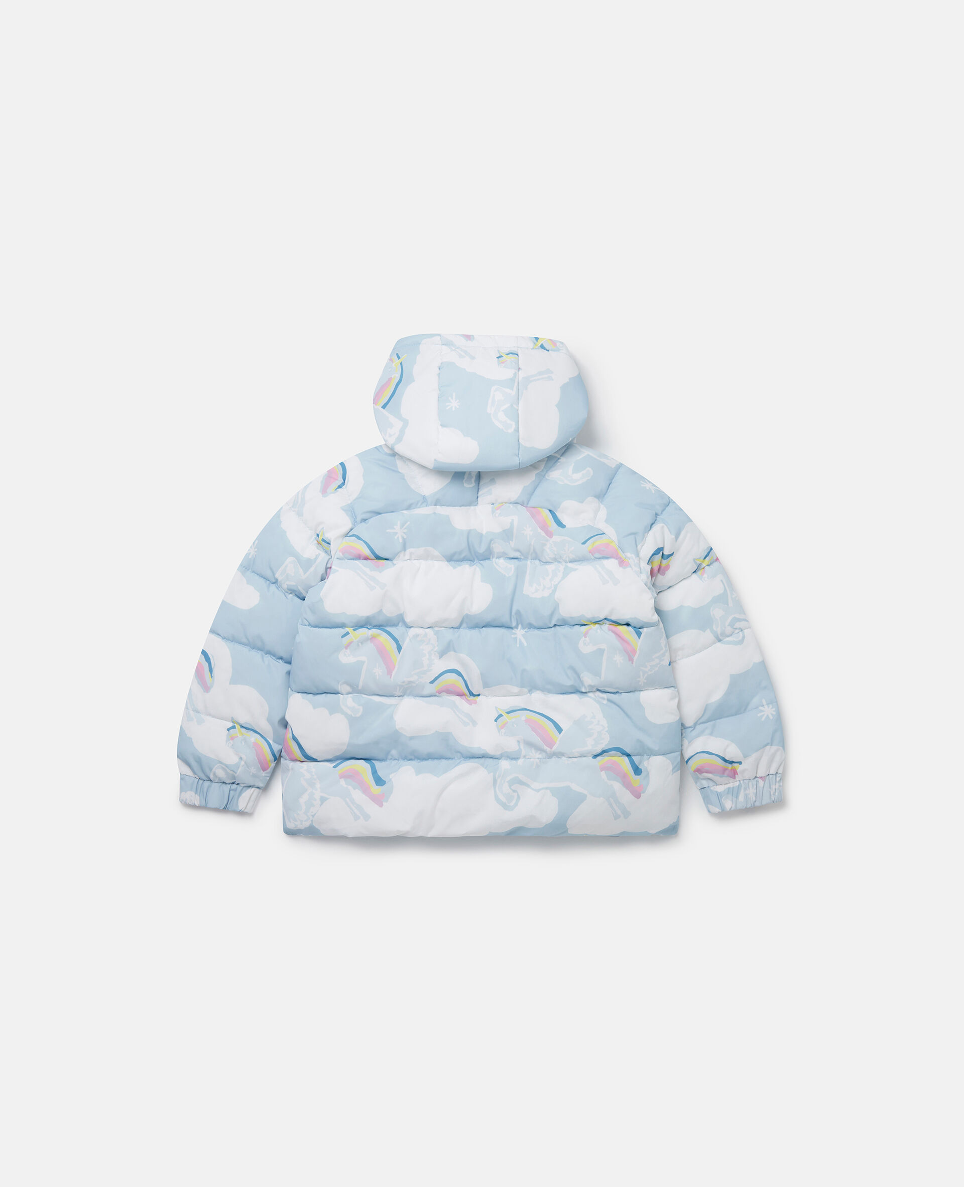 Wintermantel mit Regenbogen, Einhorn und Wolken Print-Weiß-large image number 2