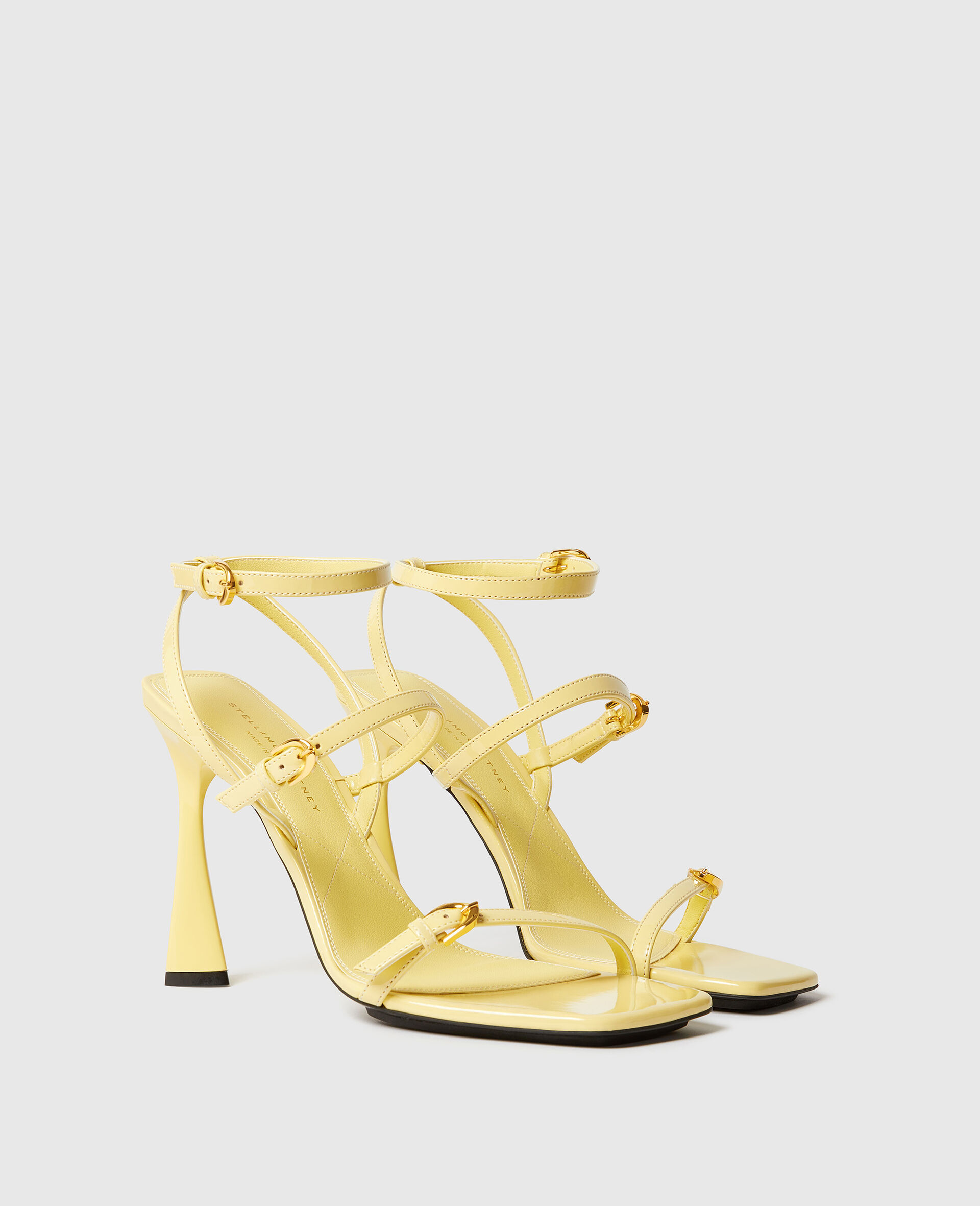 Elsa Patent Heeled Sandals-Yellow-large image number 2