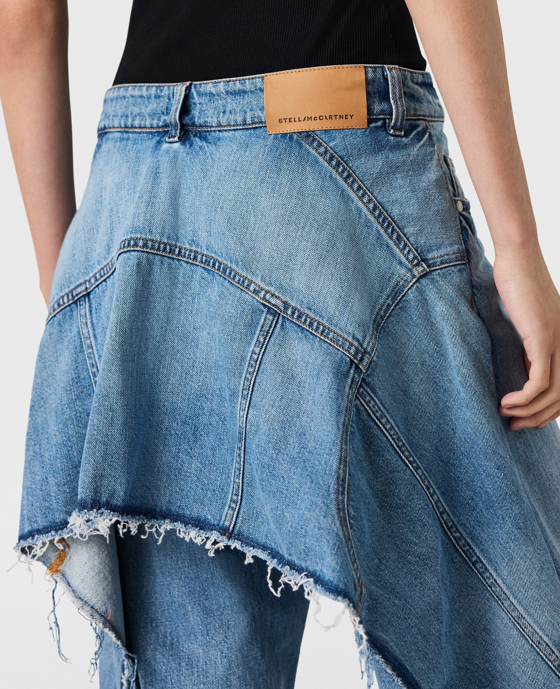 Relaxed Curve Deconstructed Jeans-Blue-large image number 2