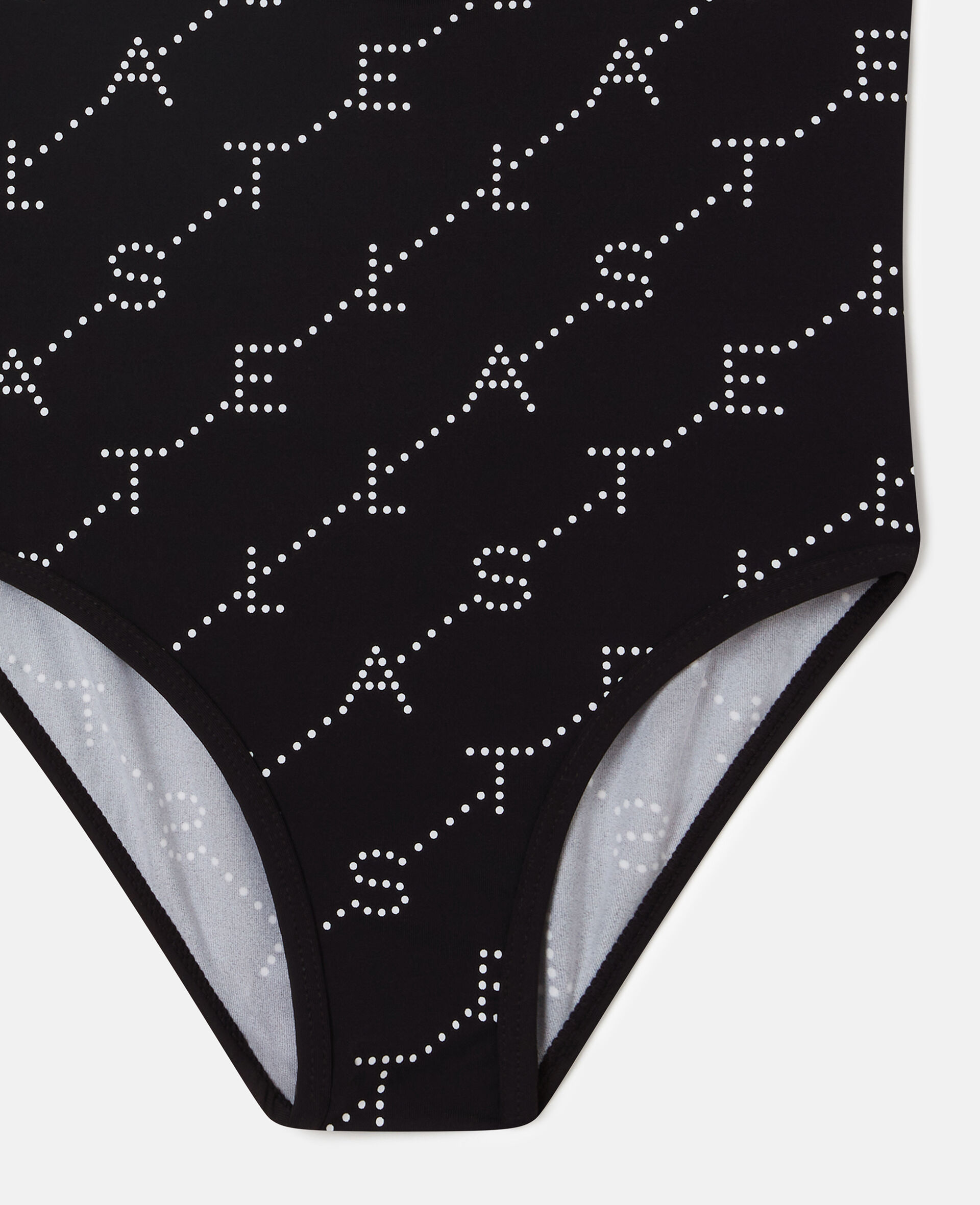 Logo Print Swimsuit-Black-large image number 3