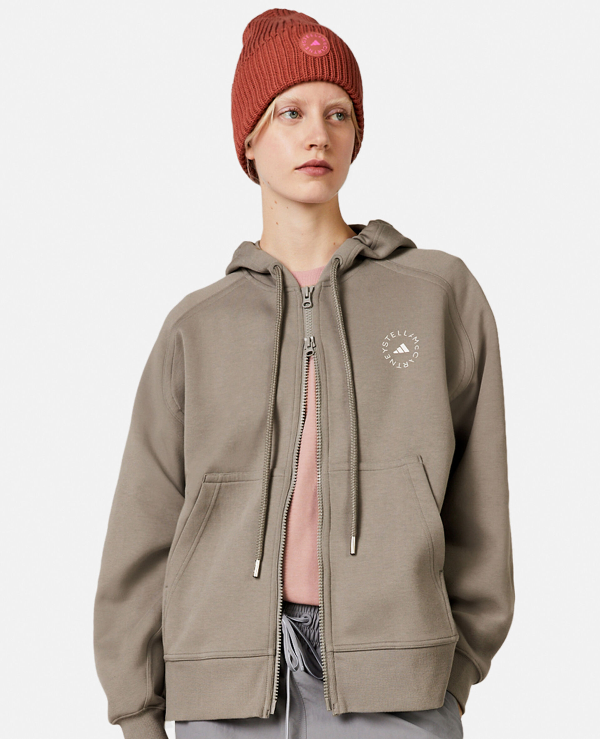 Logo Zip Hoodie-Grey-large image number 3