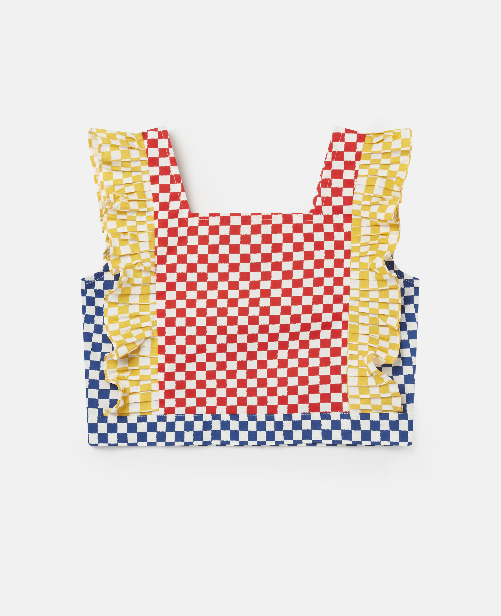 褶边棉质上衣-Multicolored-large image number 0