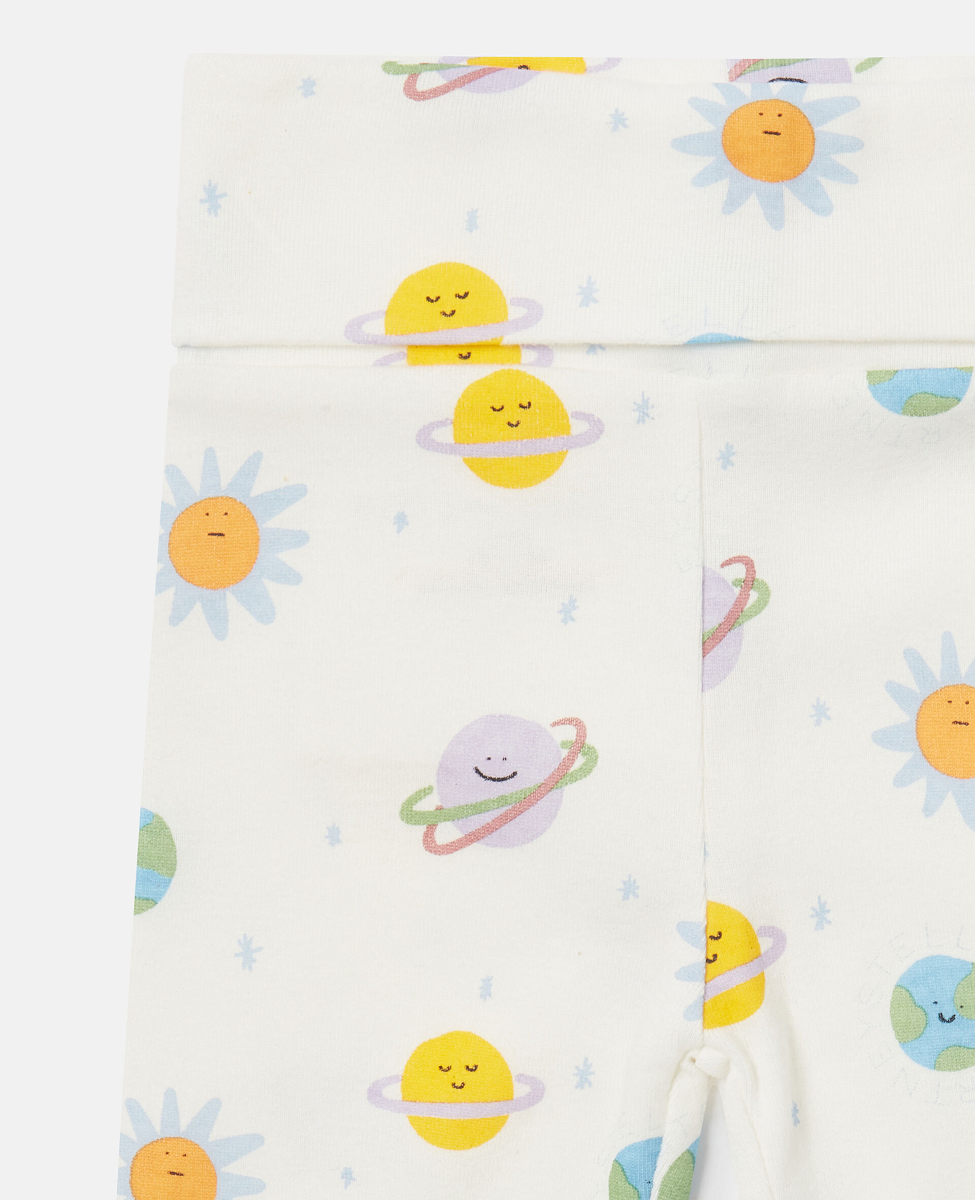 Planets Print Leggings-White-medium Planets Print Leggings-White-medium