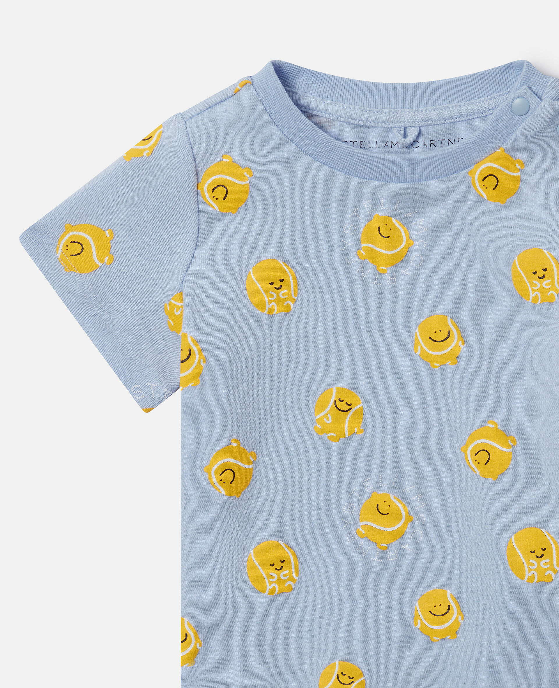 Tennis Ball Print T-Shirt -Blue-medium