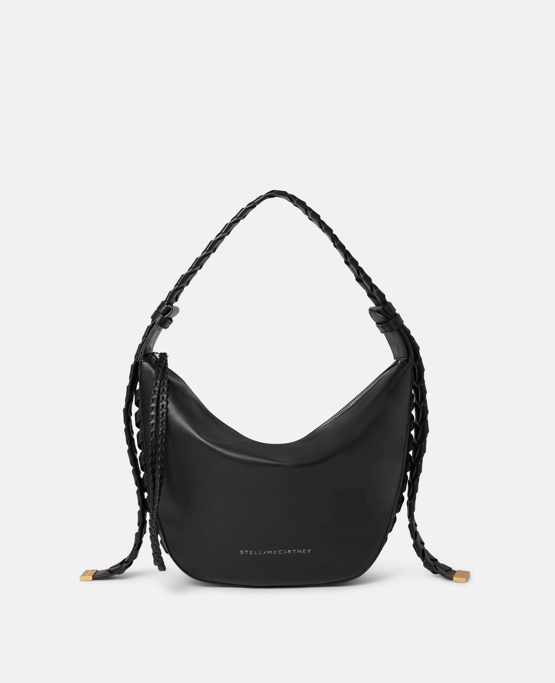 Medium Zip Hobo Shoulder Bag-Black-large image number 0