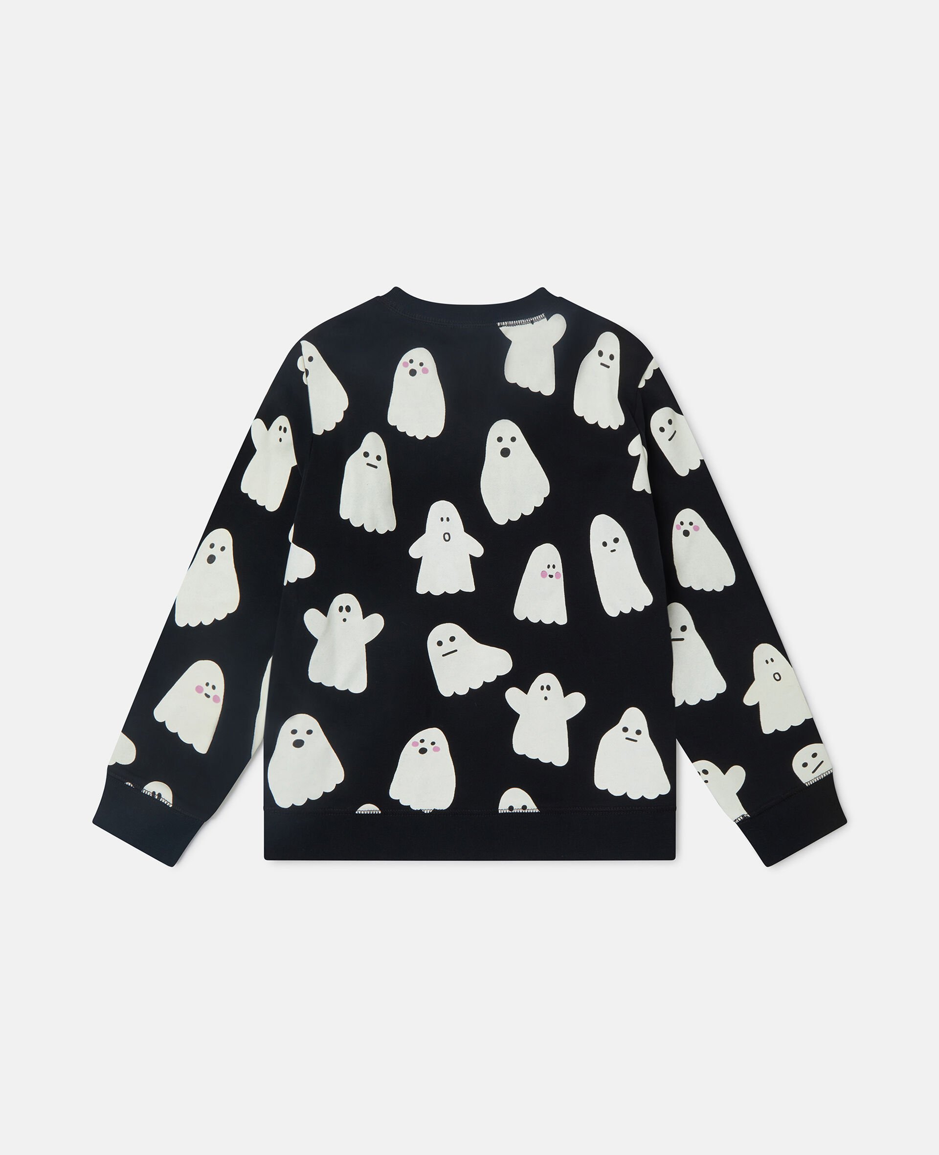 Ghost Print Crewneck Sweatshirt-Black-large image number 2