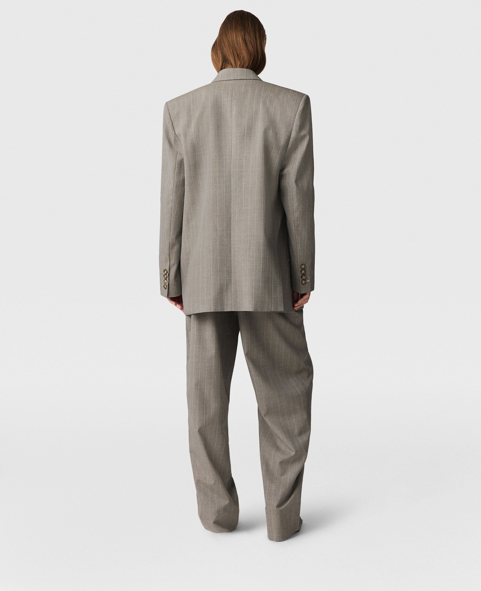 Oversized Double-Breasted Blazer-Grey-large image number 4