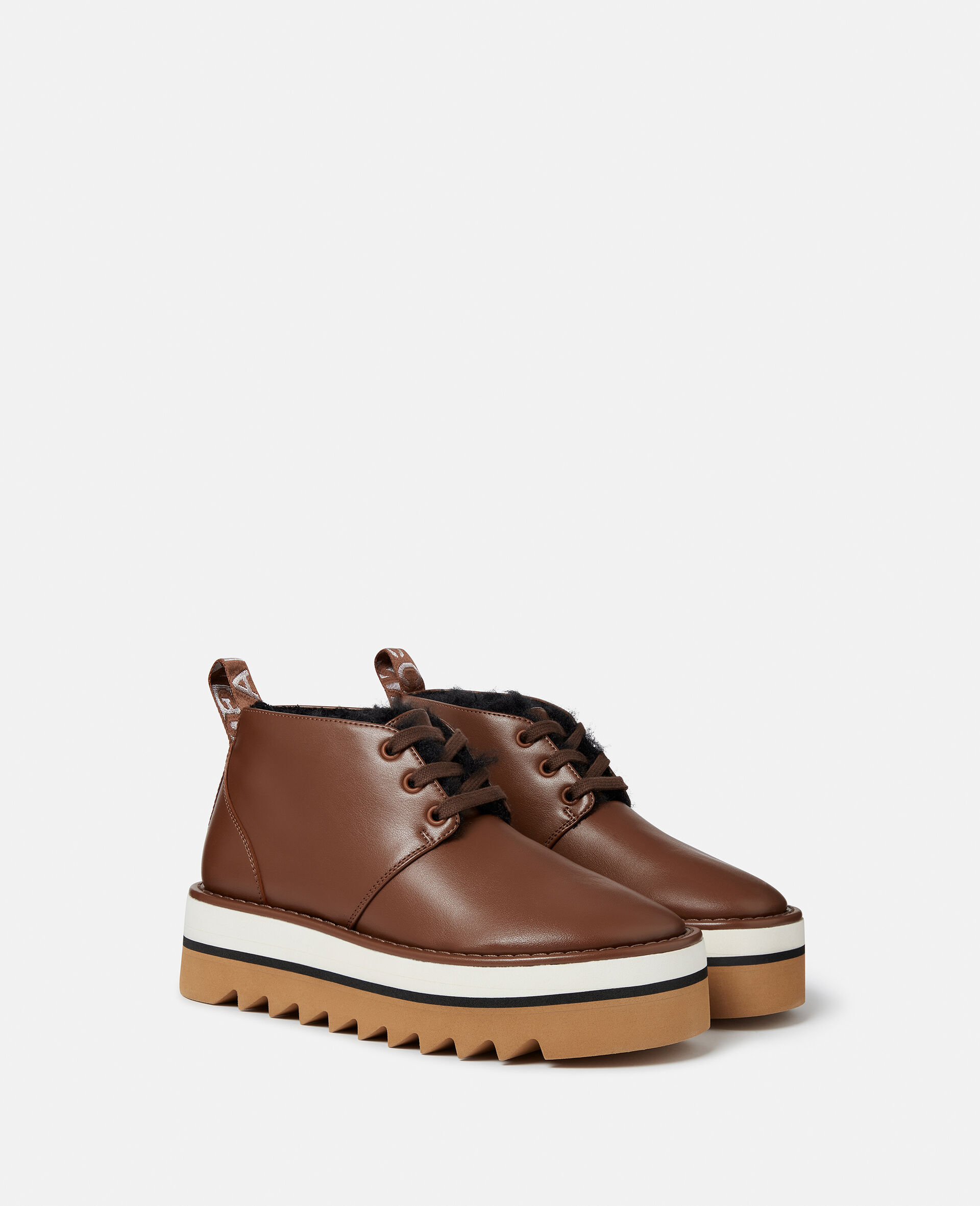 Desert Boots Sneak-Elyse con Fodera in Morbido Teddy -Marrone-large image number 1