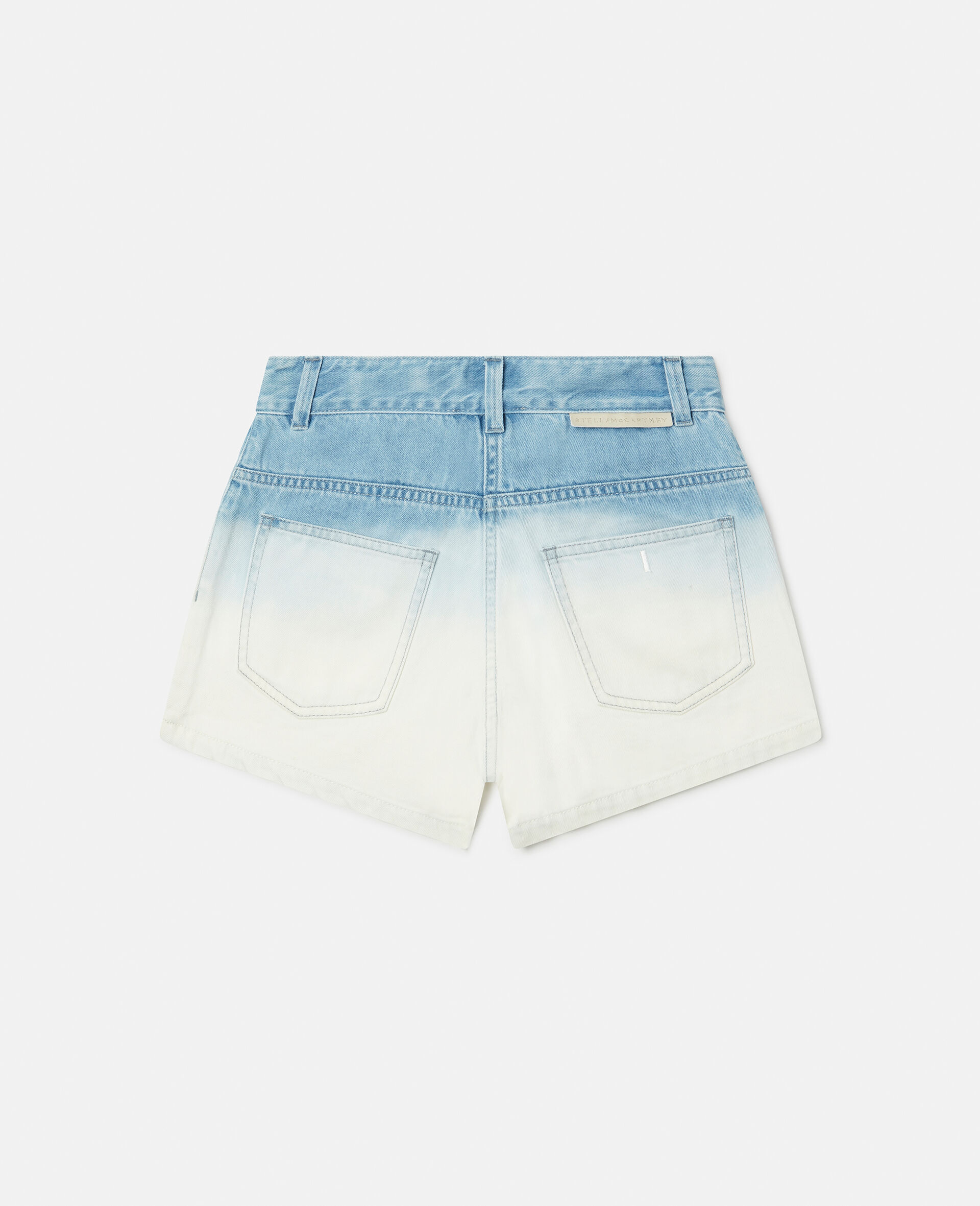 Ombré Wash Denim Shorts-Blue-large image number 2