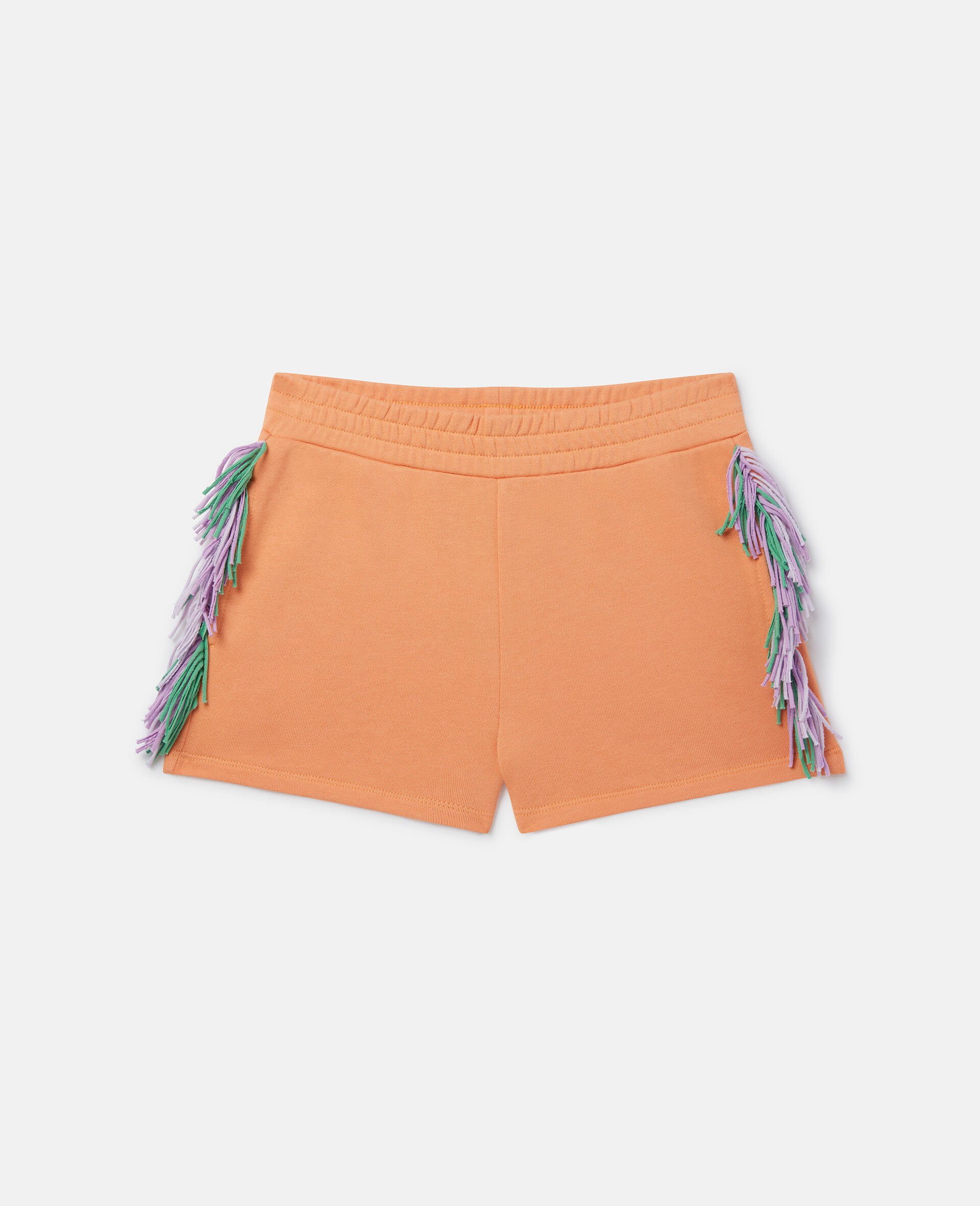 Pantaloncini con frange-Arancione-model