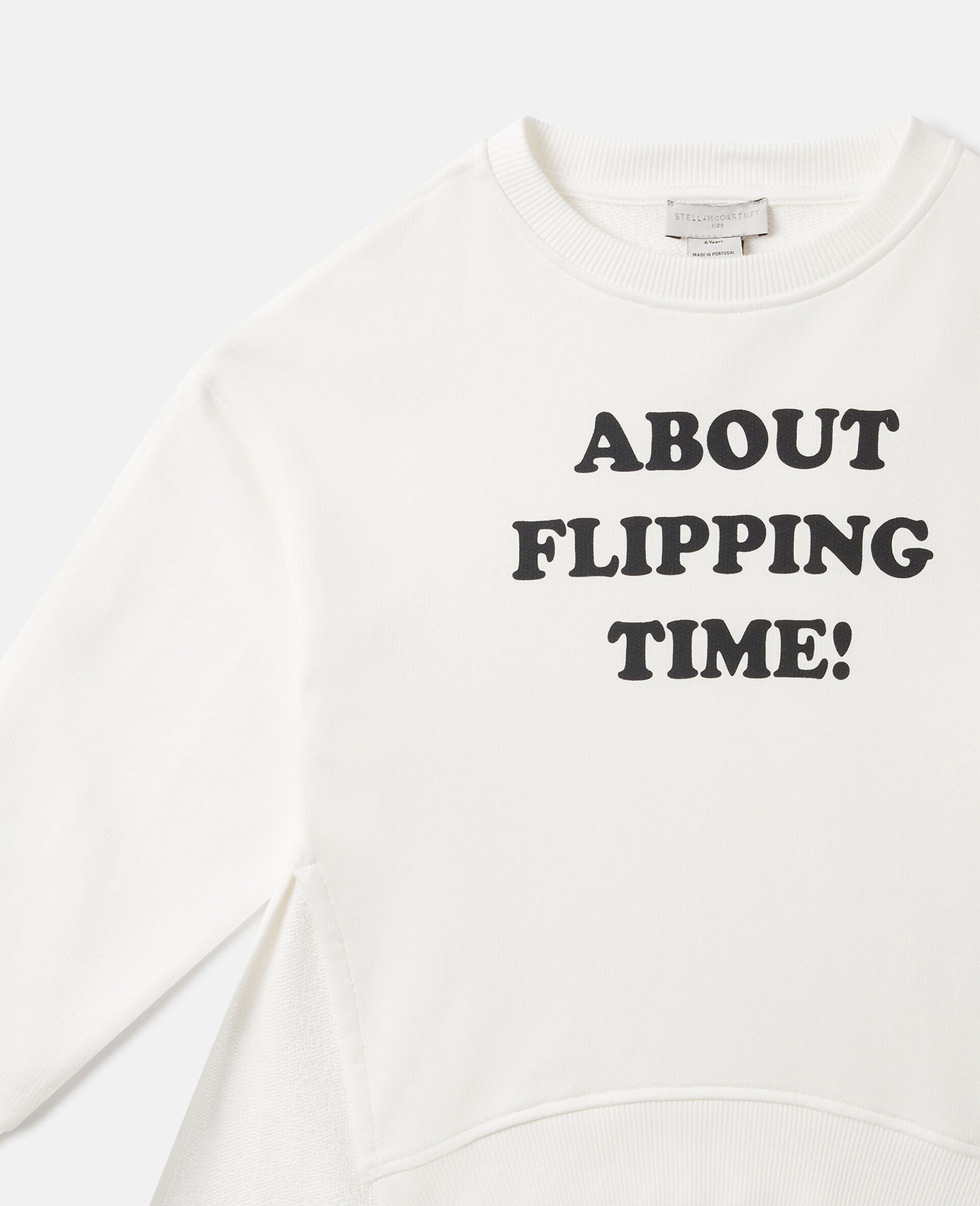 Slogan Print Sweatshirt  -White-medium