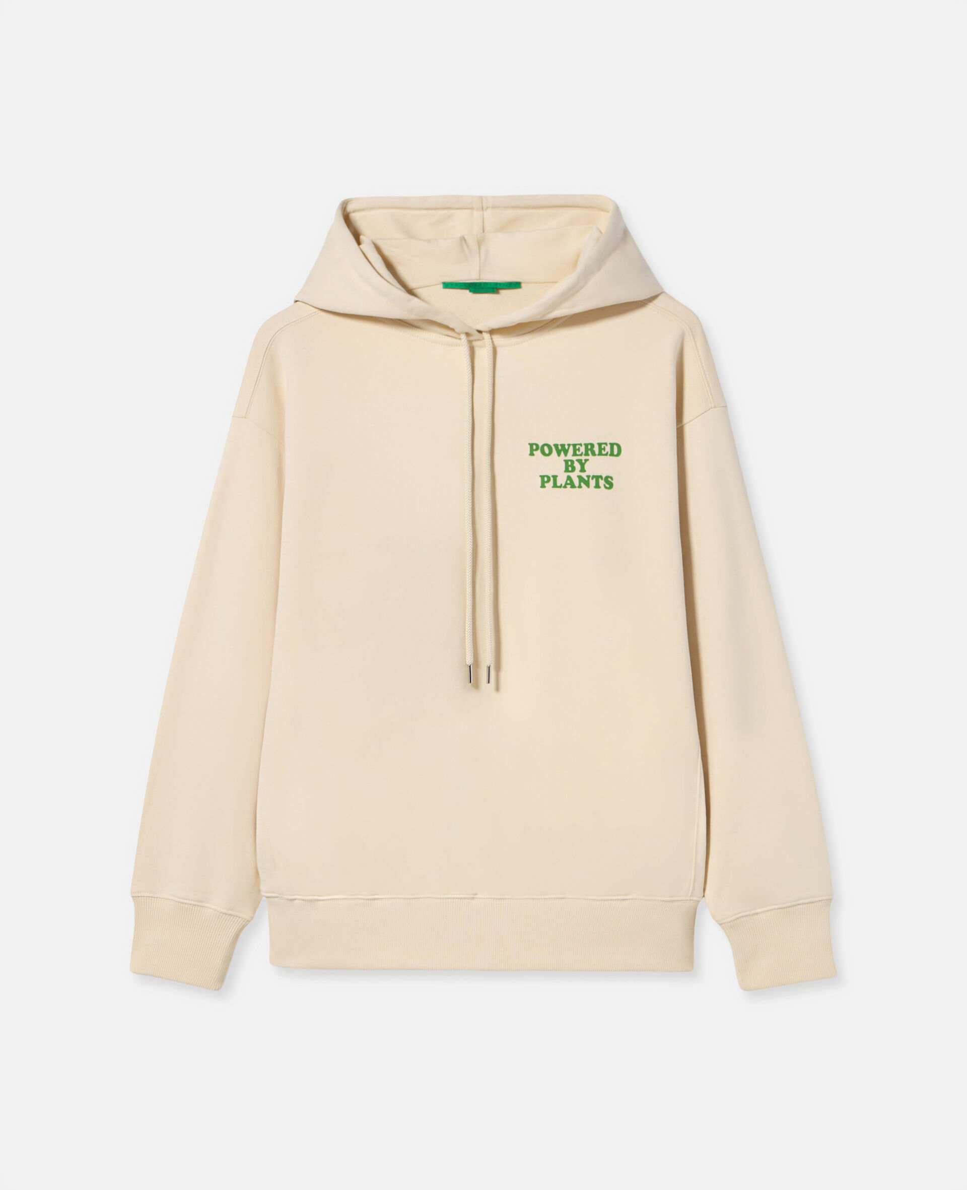'Powered By Plants' Graphic Hoodie-Cream-model