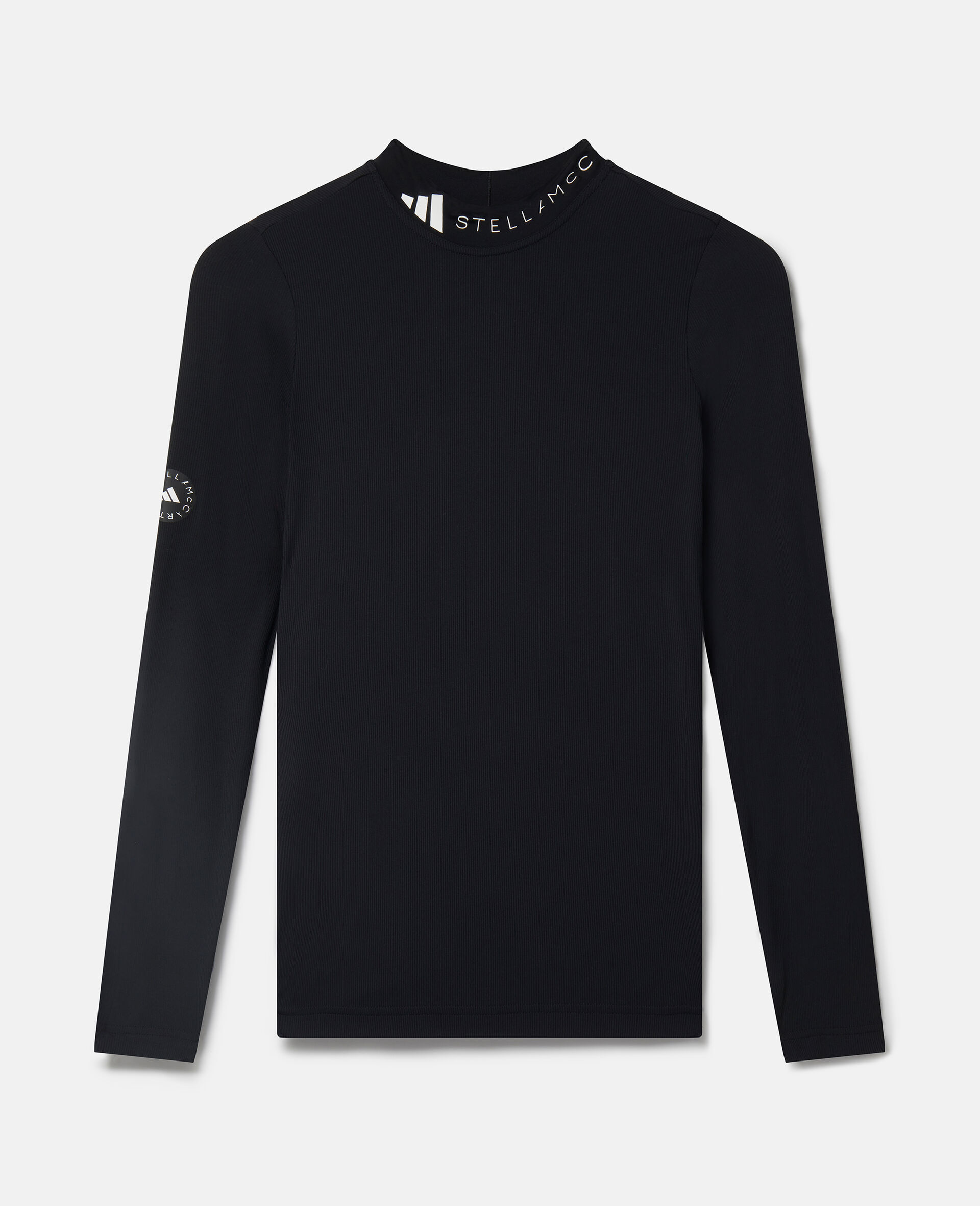 TrueCasuals Sportswear Longsleeve aus Rippstrick-Schwarz-large image number 0